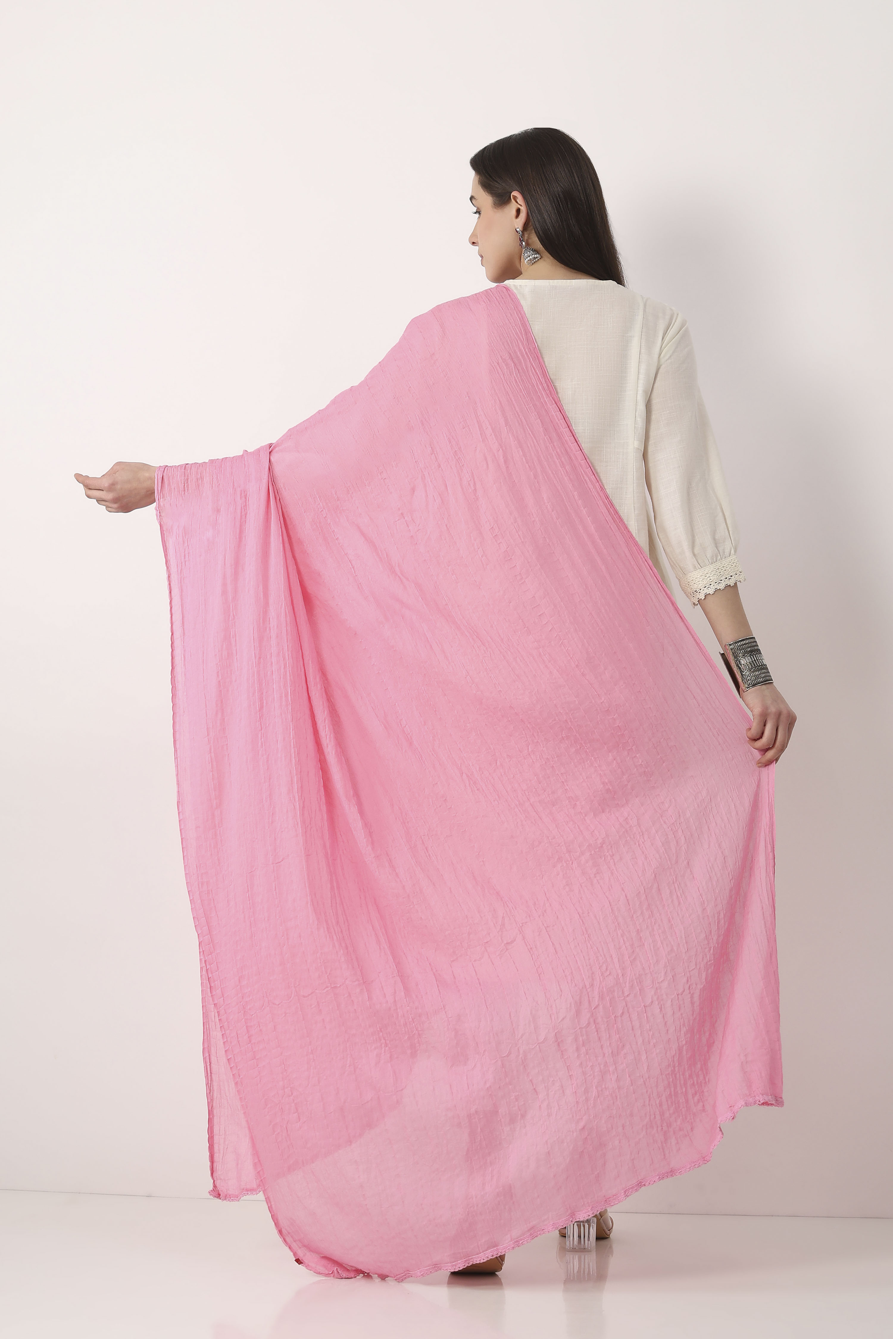 Light Pink Cotton Dupatta image number 2