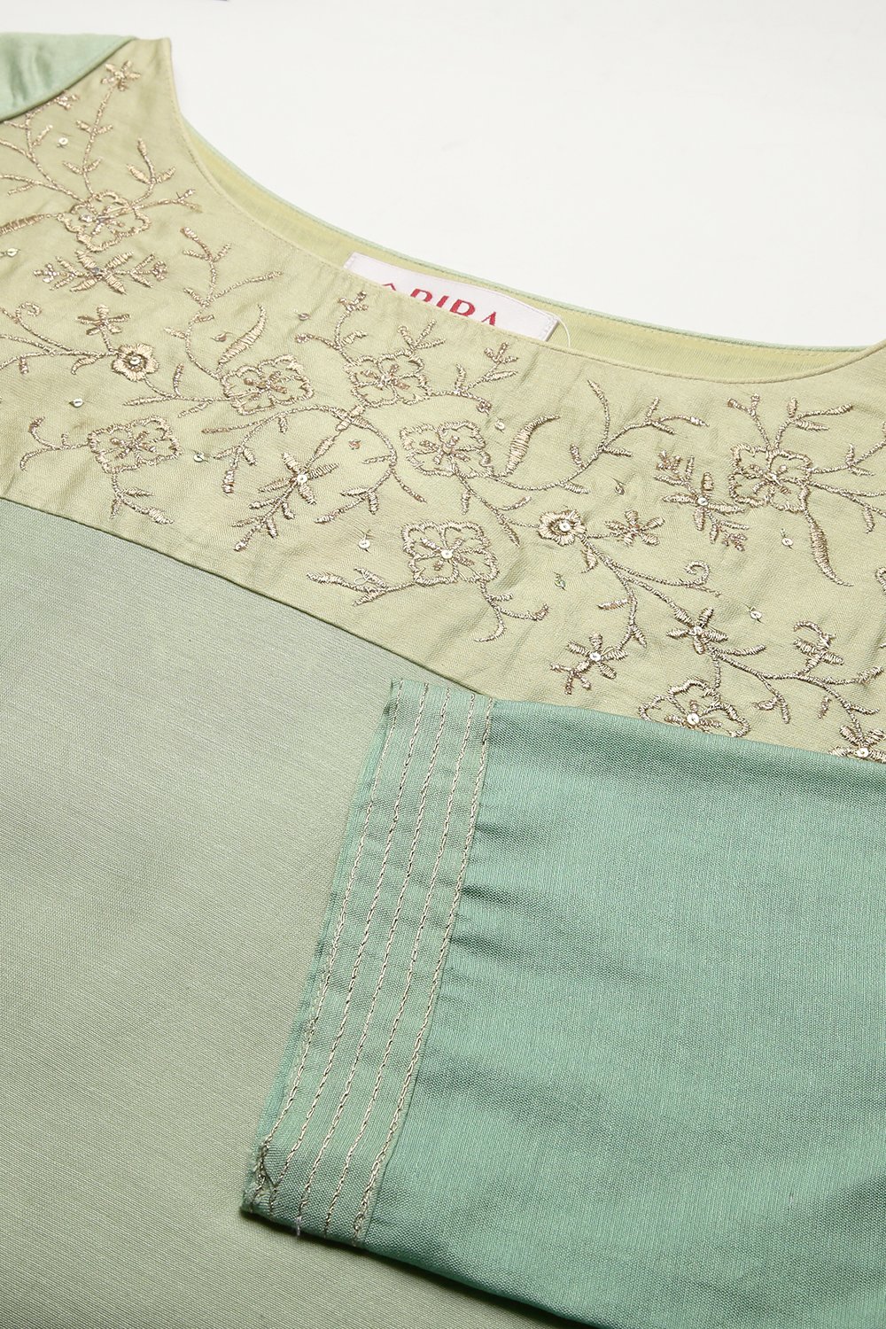 Pista Green Cotton Silk Straight Yarndyed Kurta image number 1