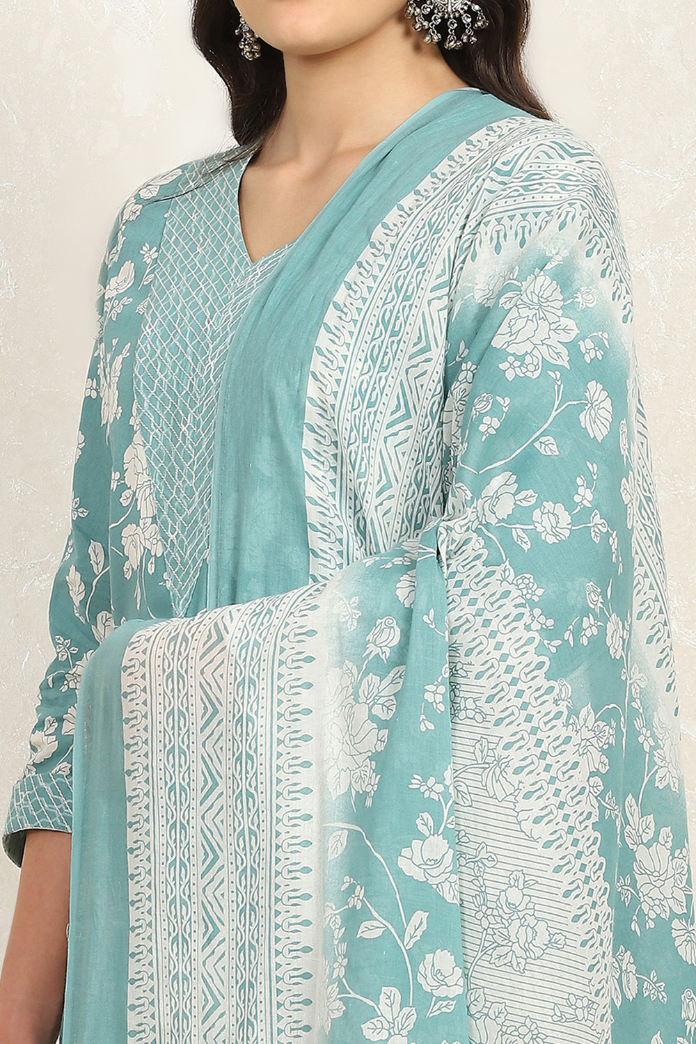Rama Cotton Screen Print Unstitched Suit Set image number 2