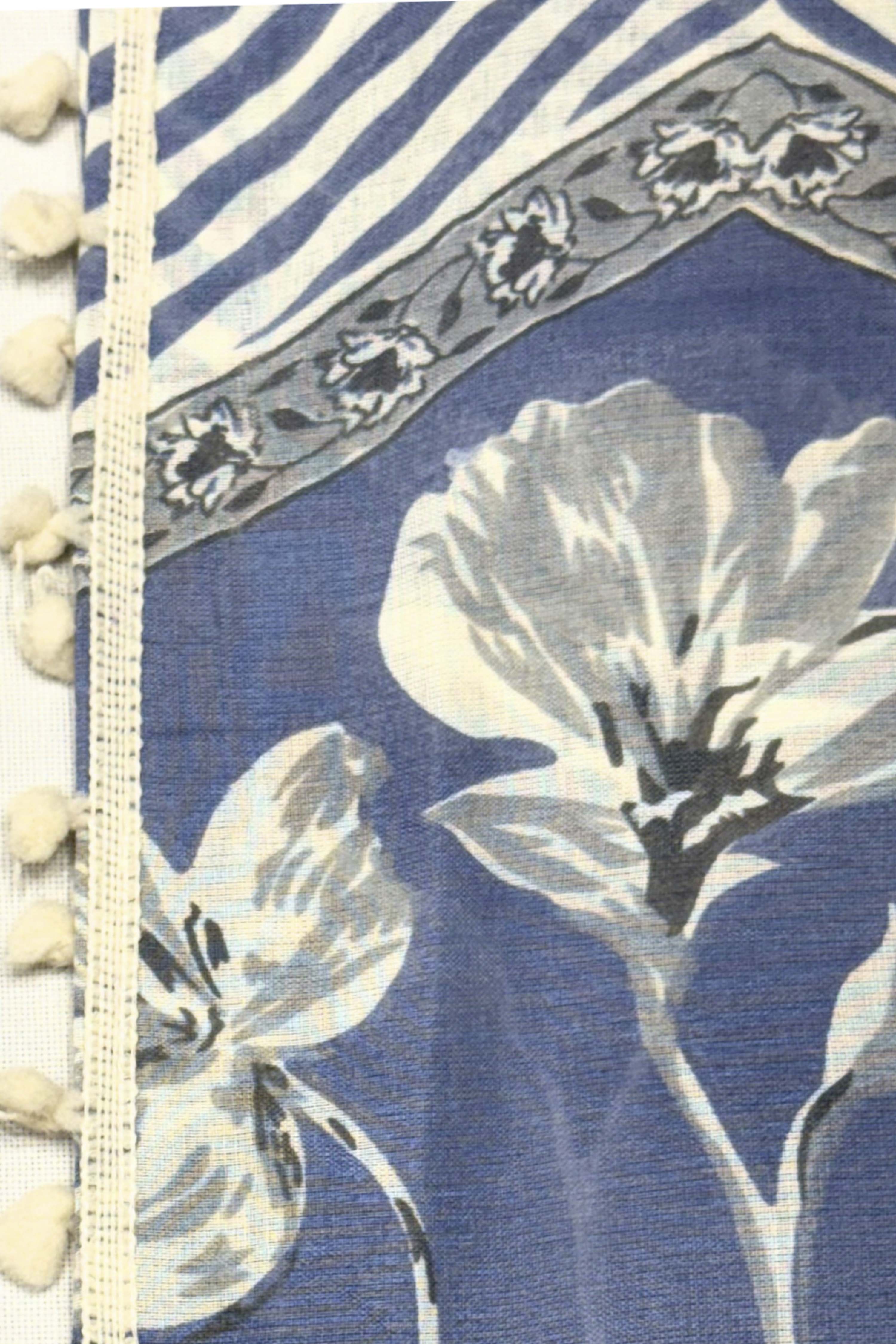 Teal Cotton Printed Unstitched Suit Set image number 3