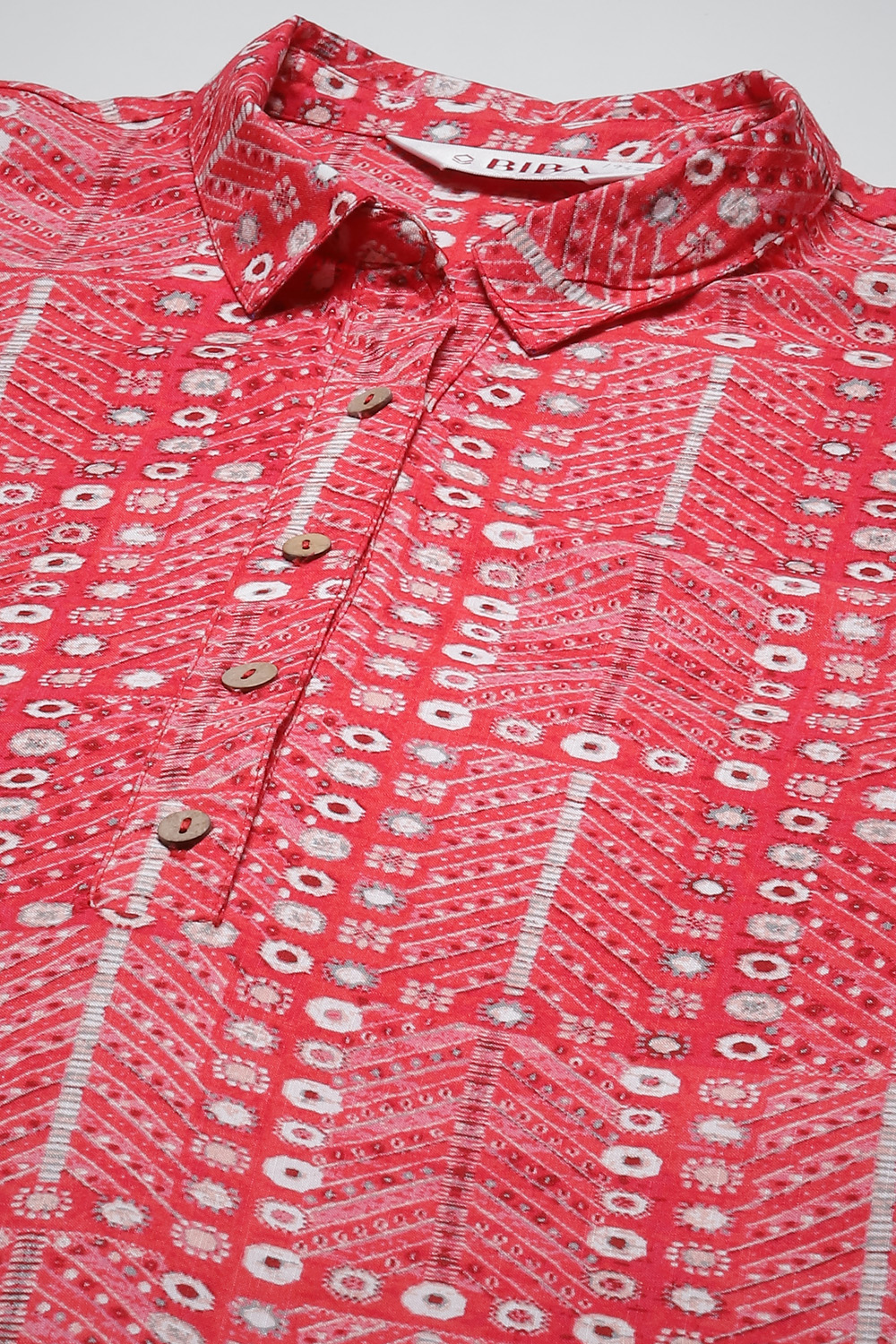 Red Rayon Straight Printed Kurta image number 5