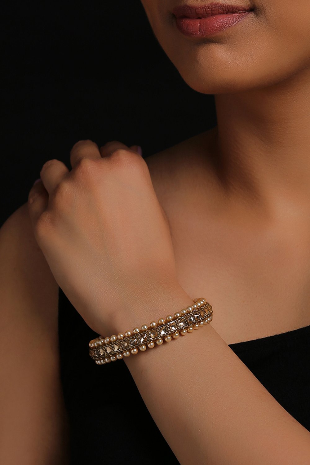 Gold Kundan Bangle image number 0