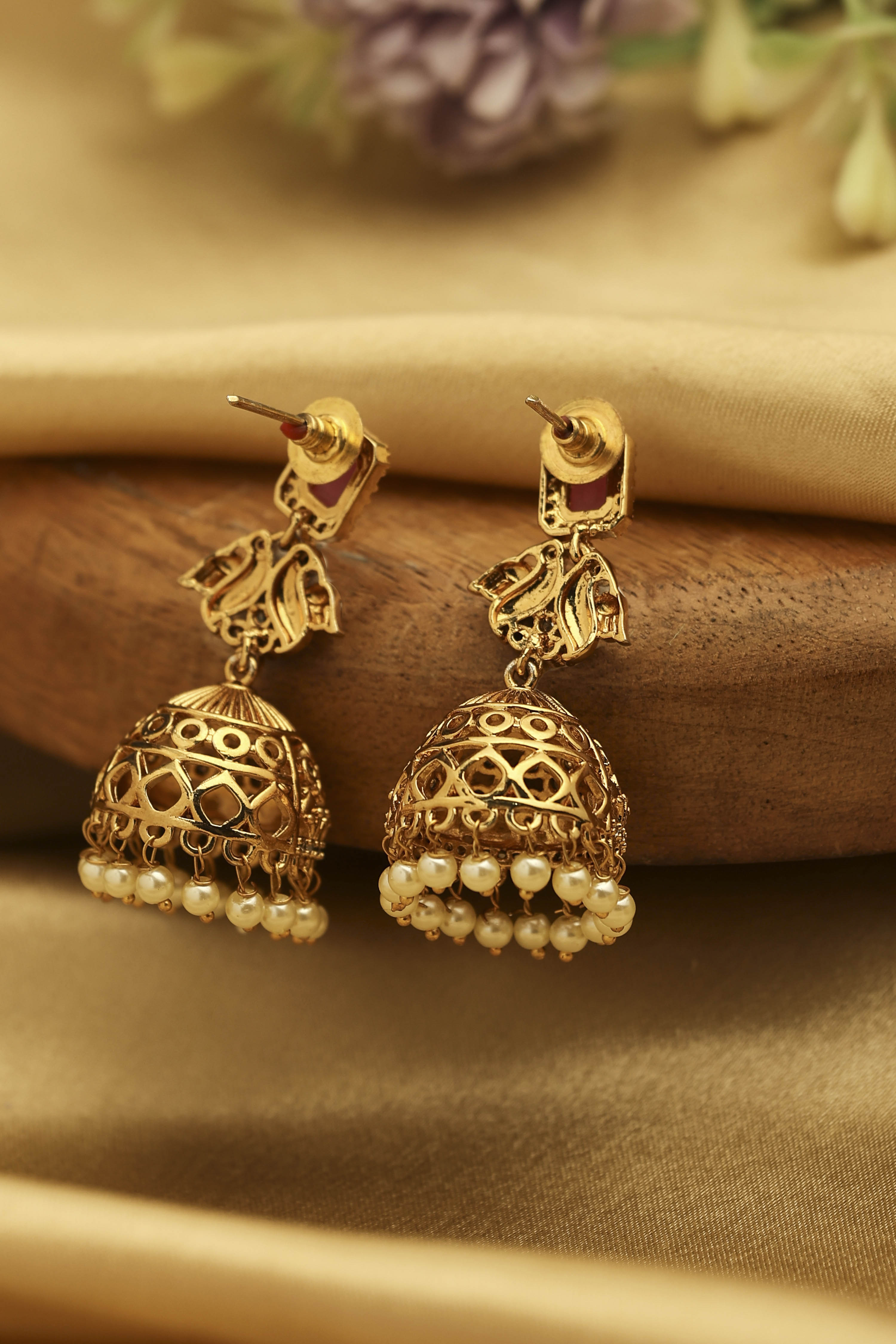 Multicolor Brass Jhumka image number 2