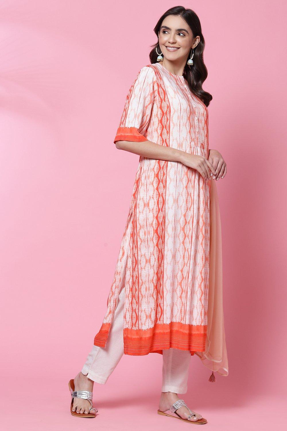 Coral LIVA Straight Printed Kurta image number 5