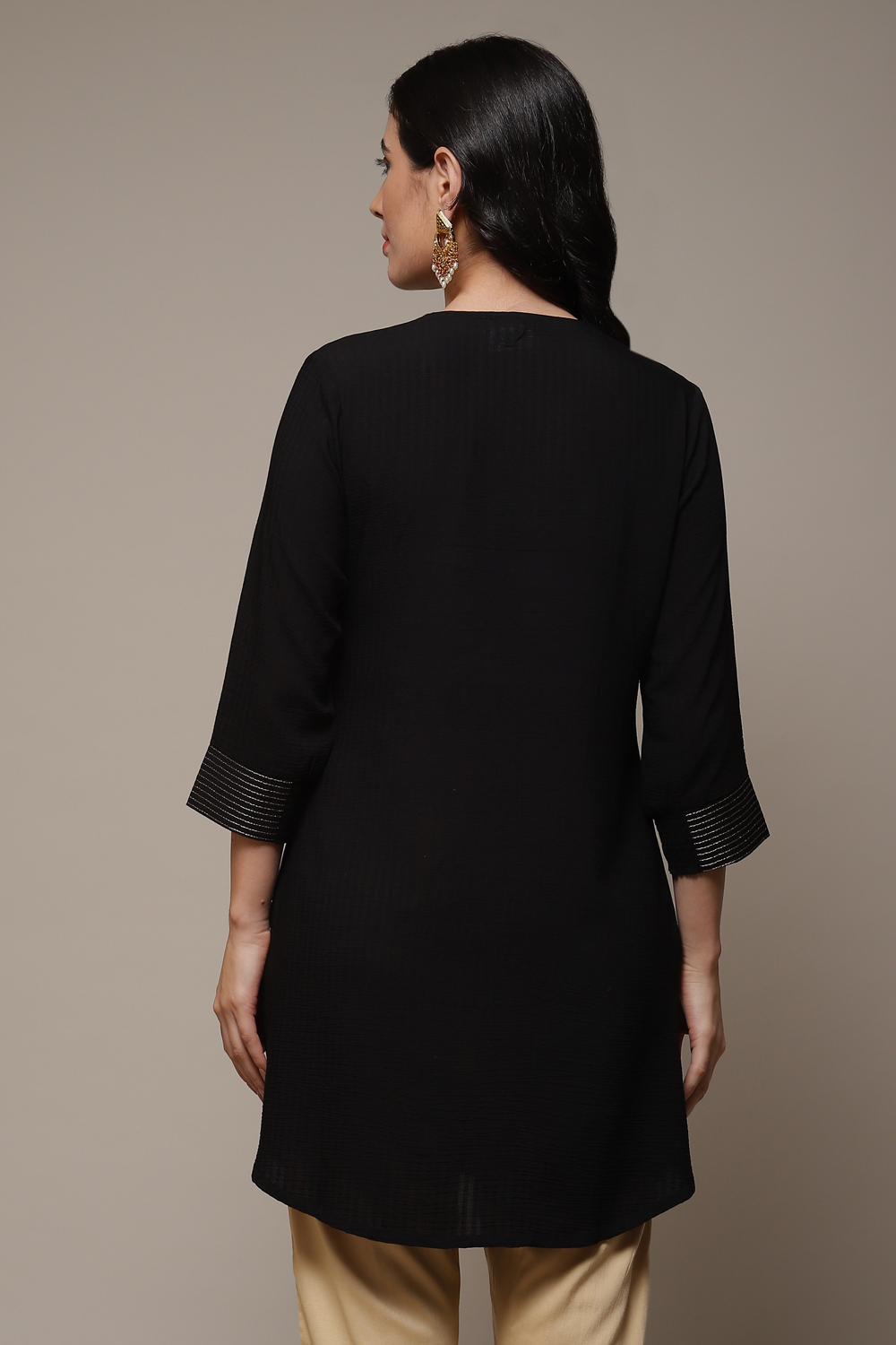 Black Viscose Straight Kurta image number 2