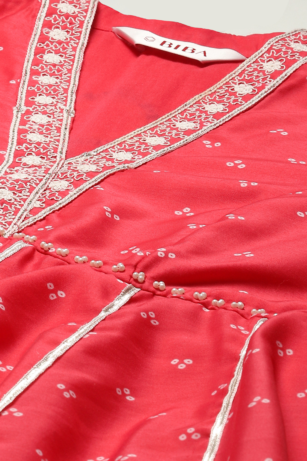 Mehandi Poly Cotton Anarkali Kurta Palazzo Suit Set image number 1