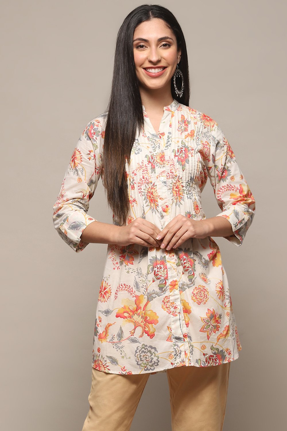 Yellow Rayon Straight Kurti image number 5