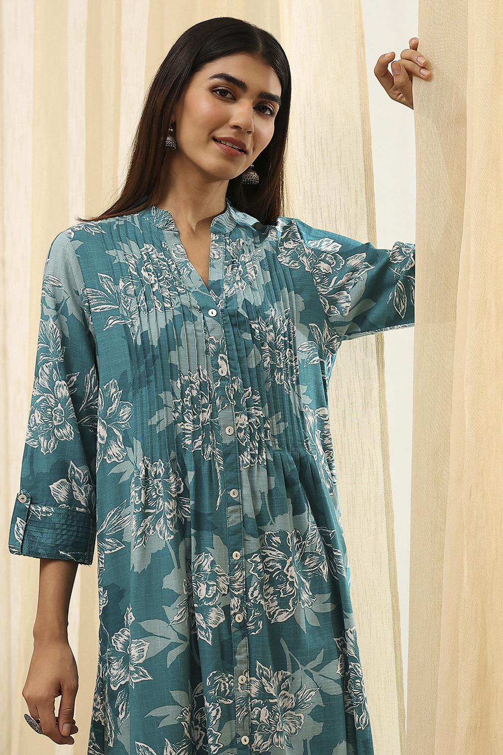 Coral LIVA Straight Printed Kurta image number 1