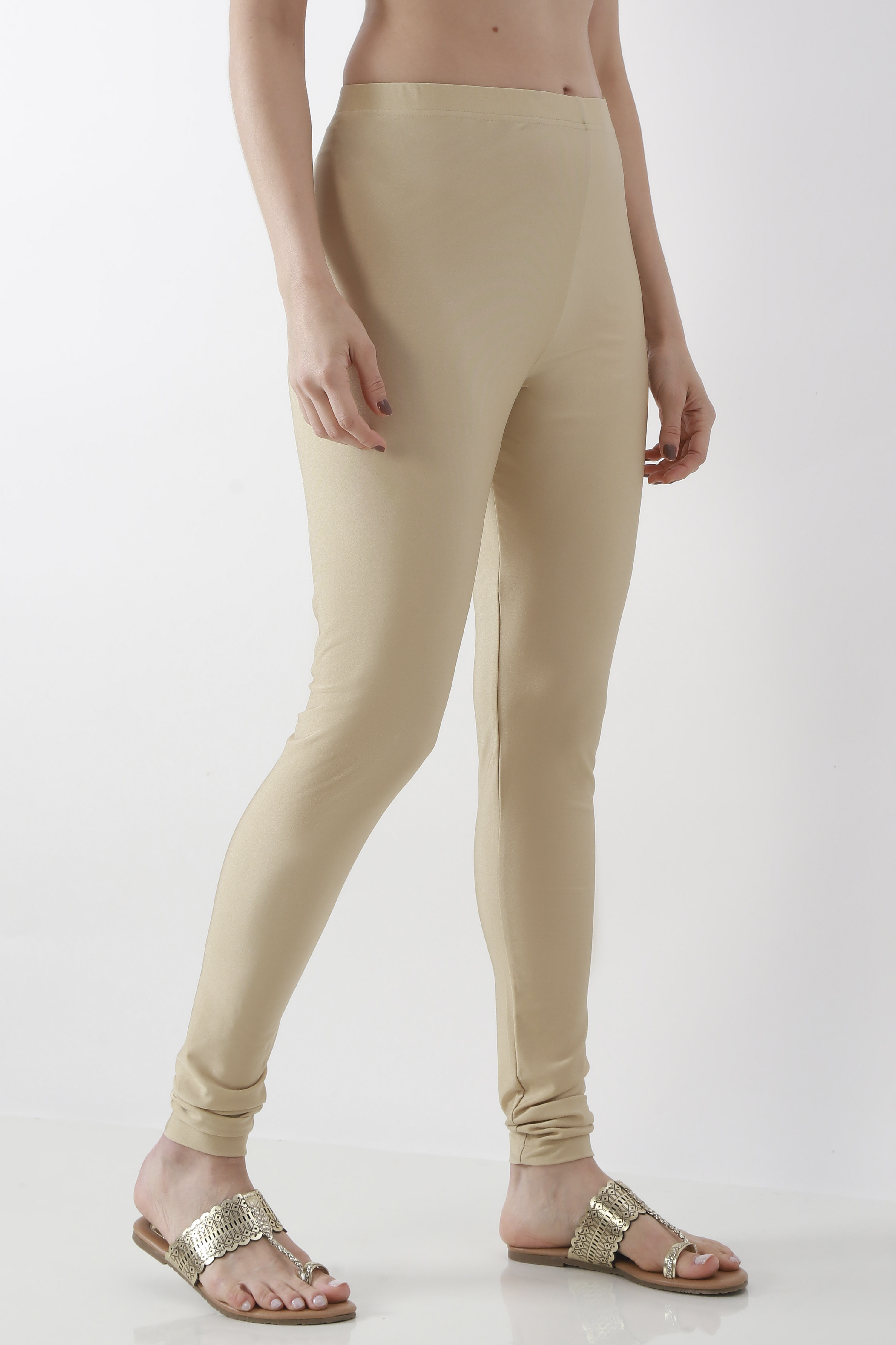 Brown Nylon Blend Leggings image number 3