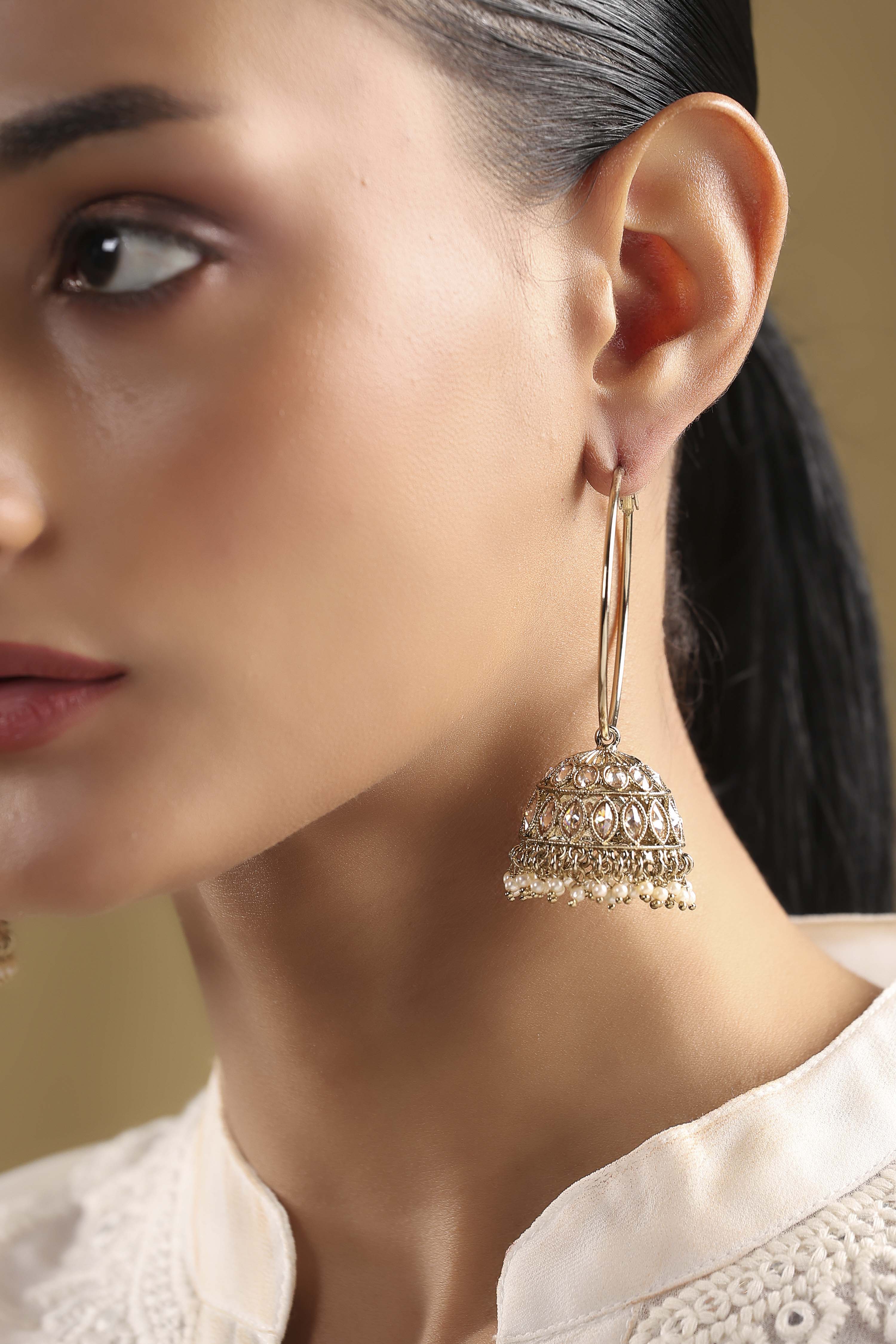 Champagne Alloy Jhumka image number 1