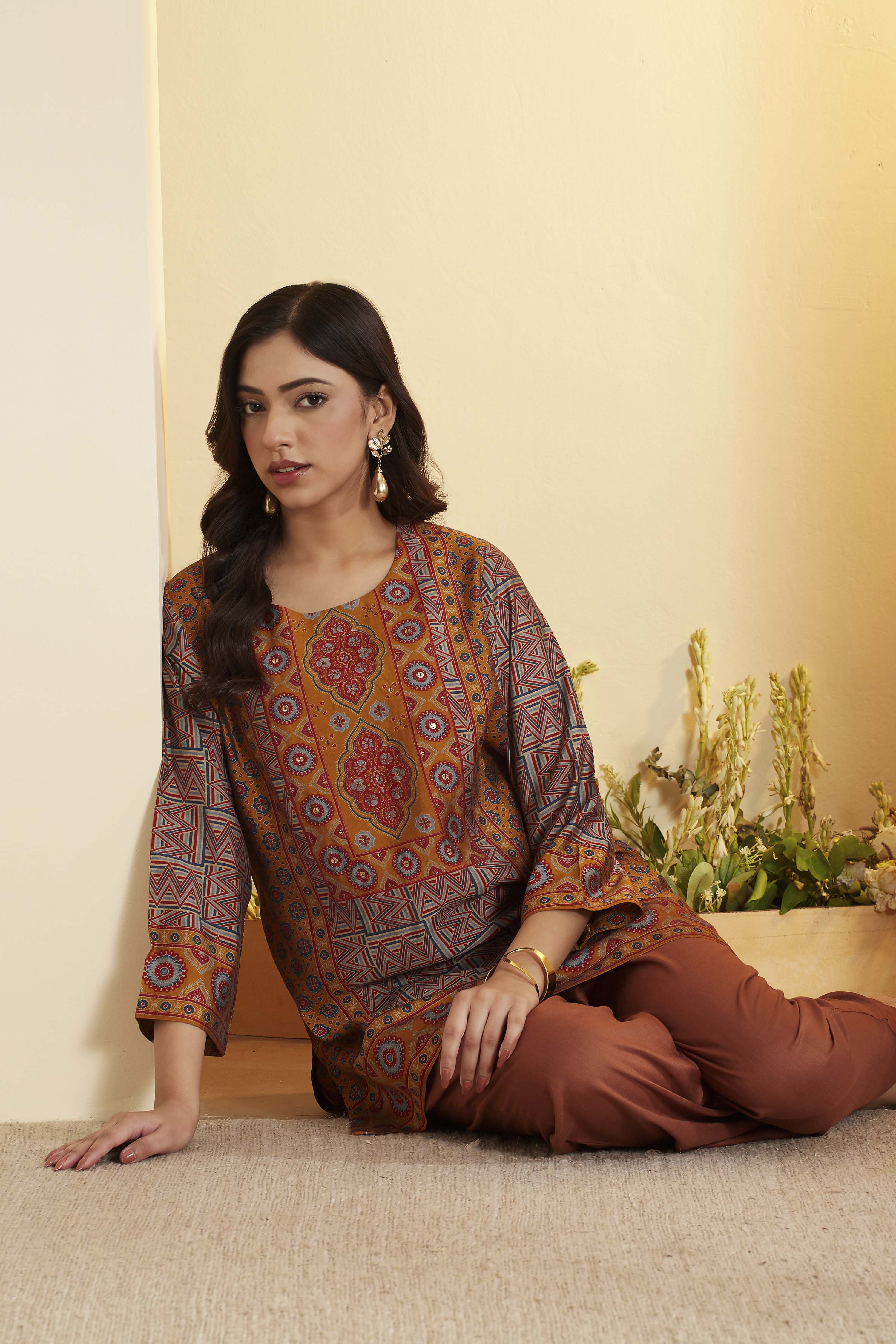 Blue Viscose Blend Straight Kurta image number 1