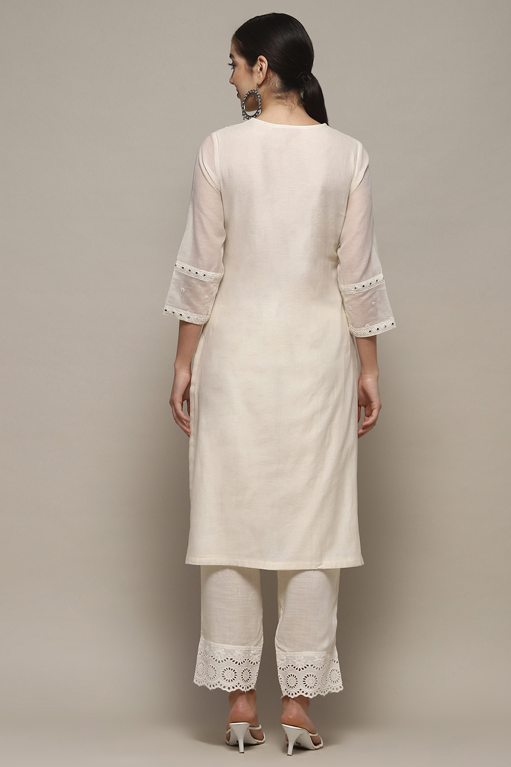 Blue Polyester Asymmetric Kurta image number 3