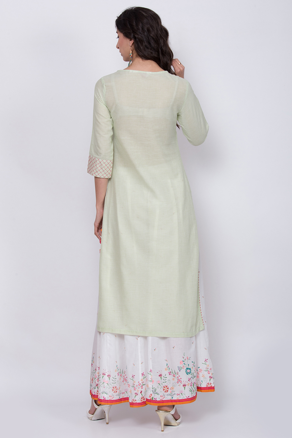 Green Cotton Straight Yarndyed Kurta image number 5