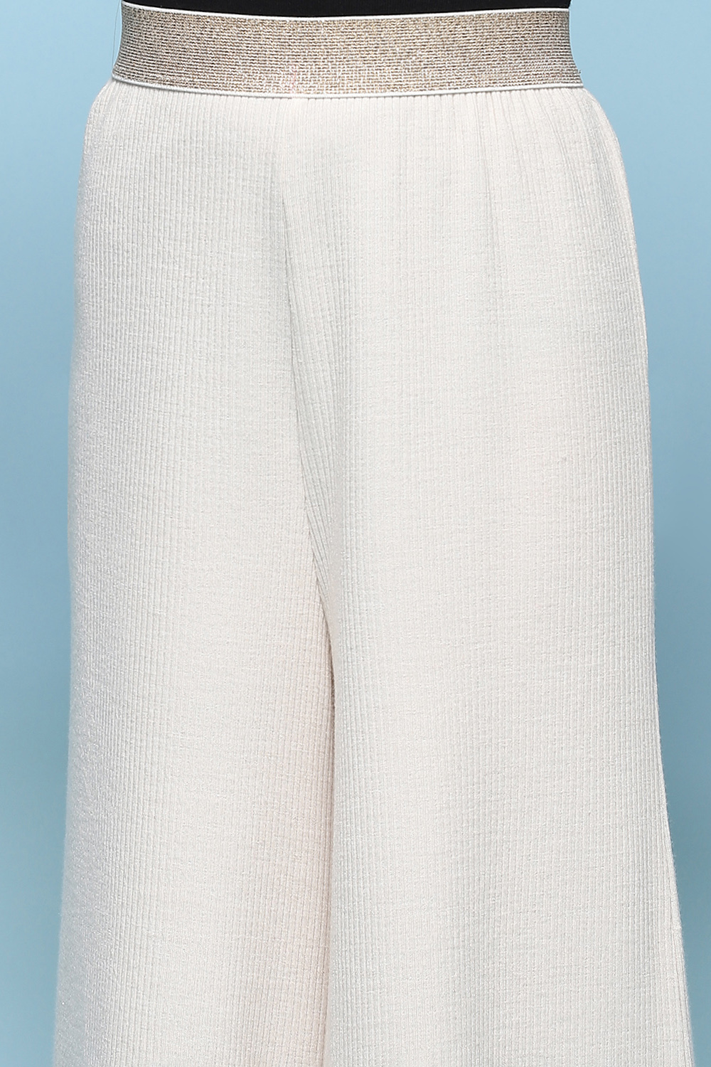 Ivory Cotton Solid Pants image number 1