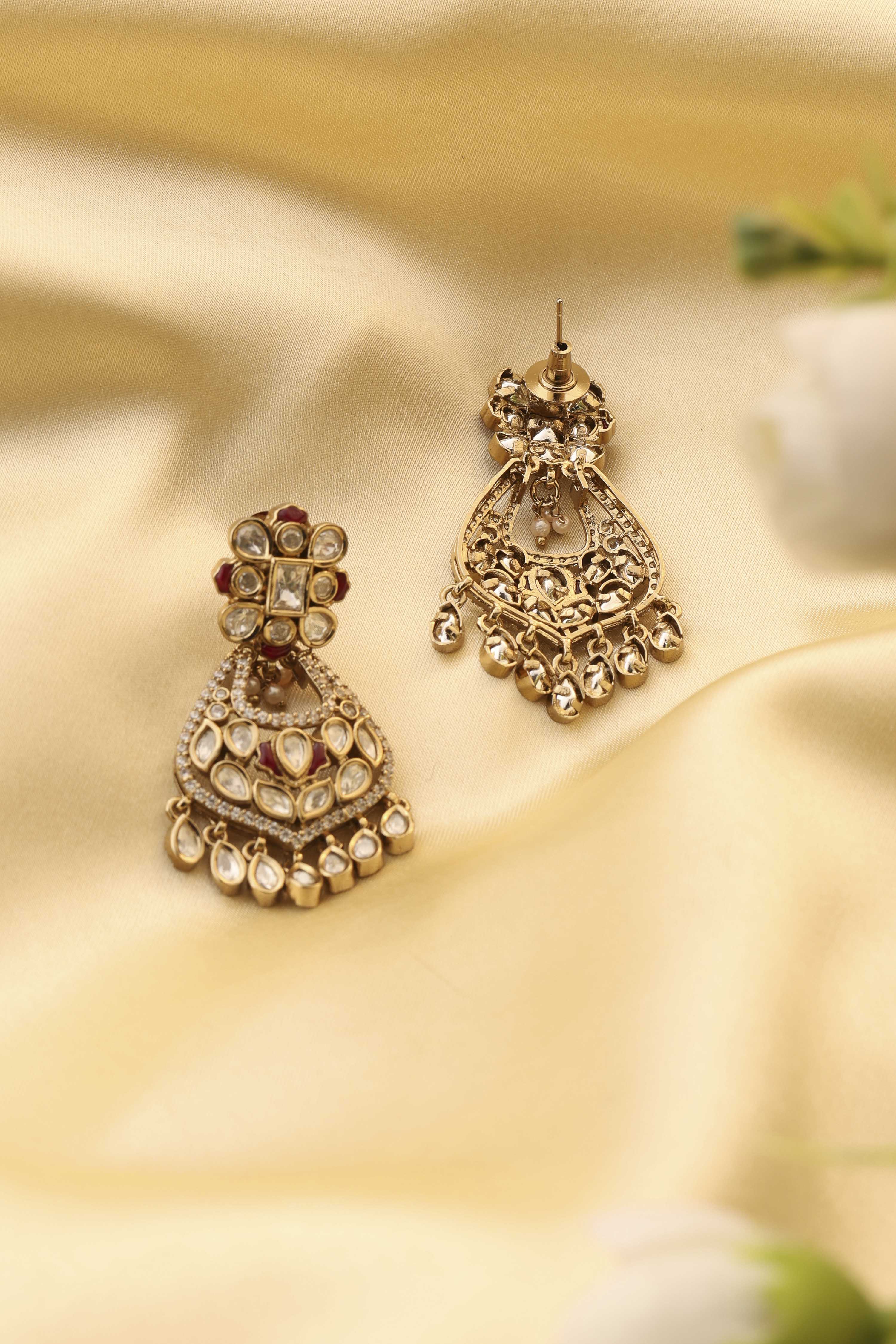 Red Brass Drop & Danglers image number 2