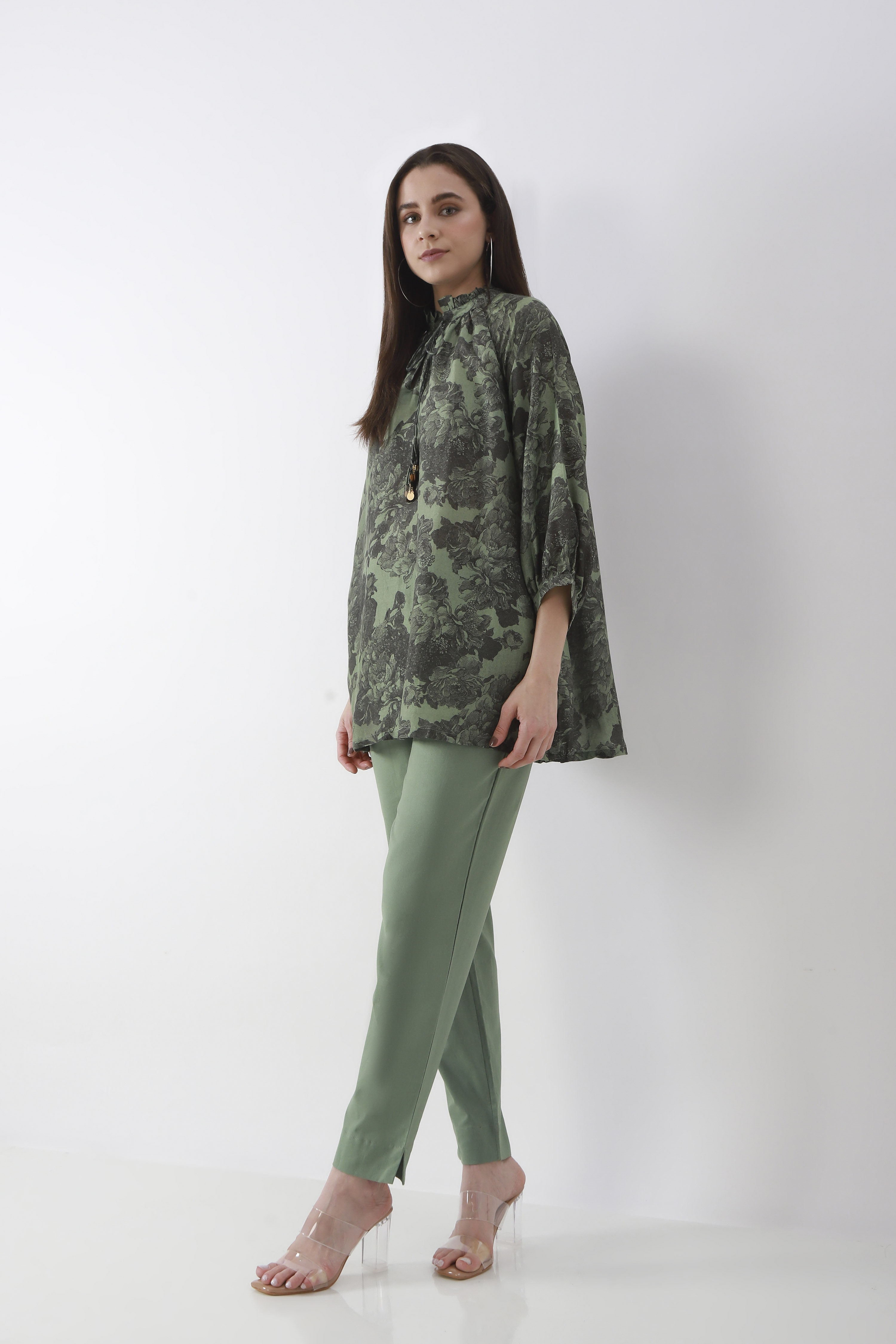 Blue Cotton Slim Pants image number 0