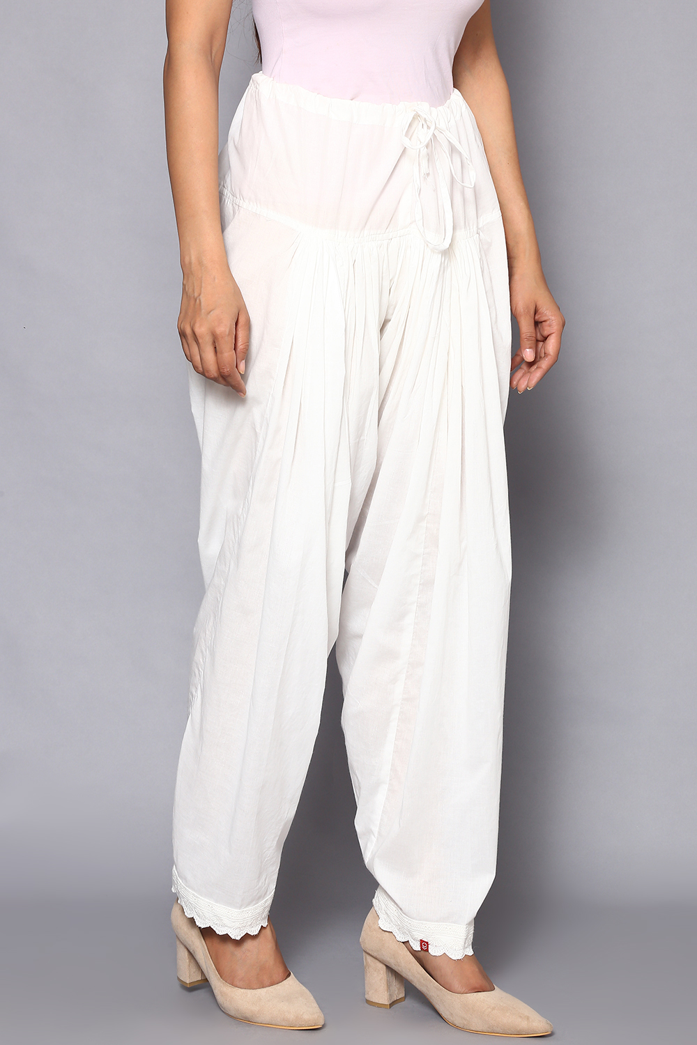 Off White Cotton Salwar image number 3