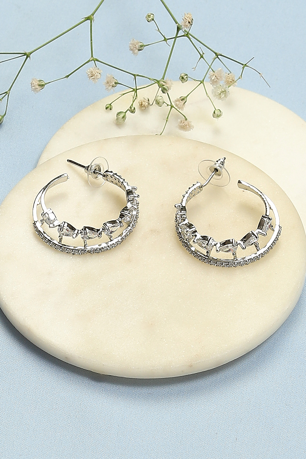 White Brass Earrings image number 0