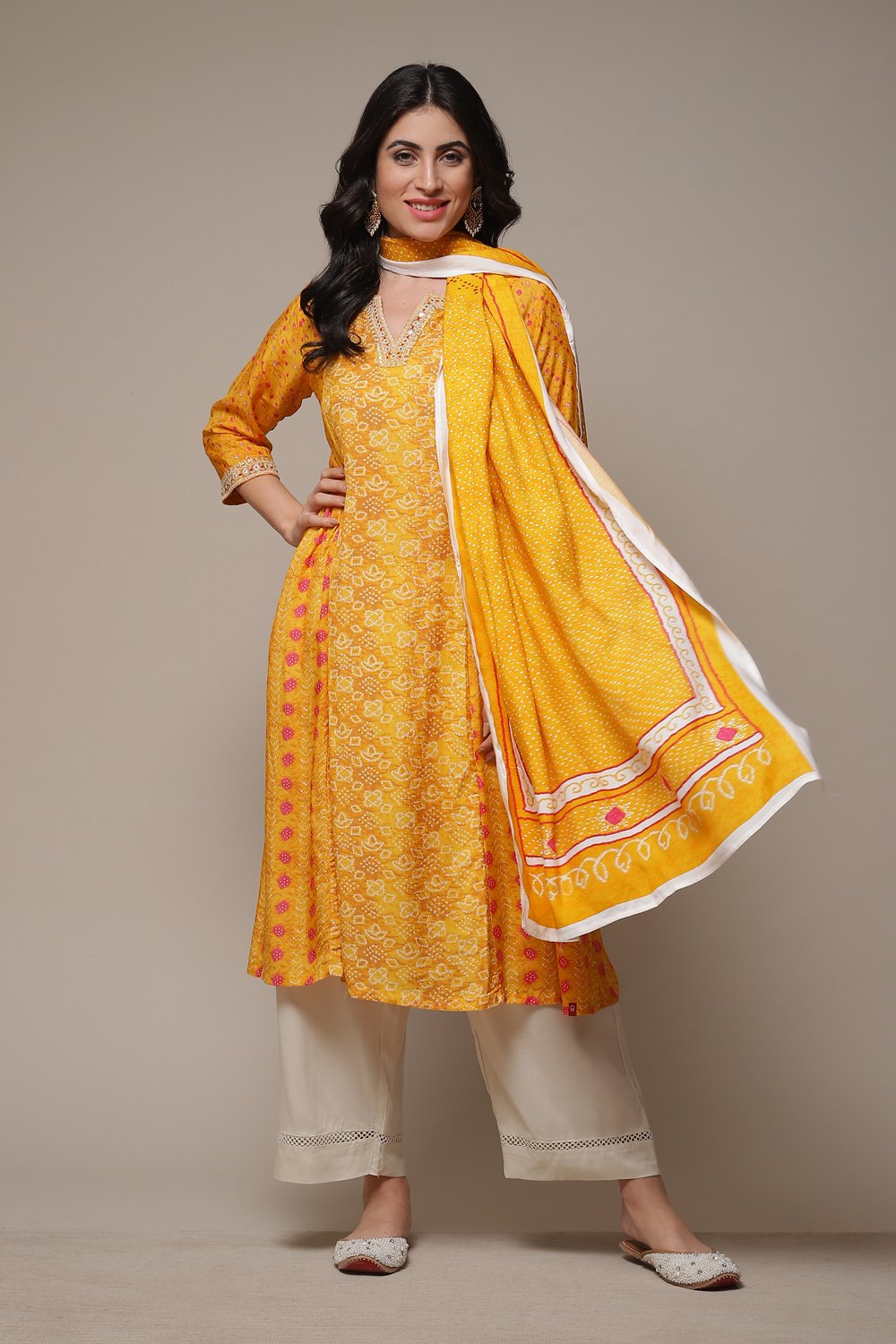 Mango Modal A-Line Kurta Palazzo Suit Set image number 0