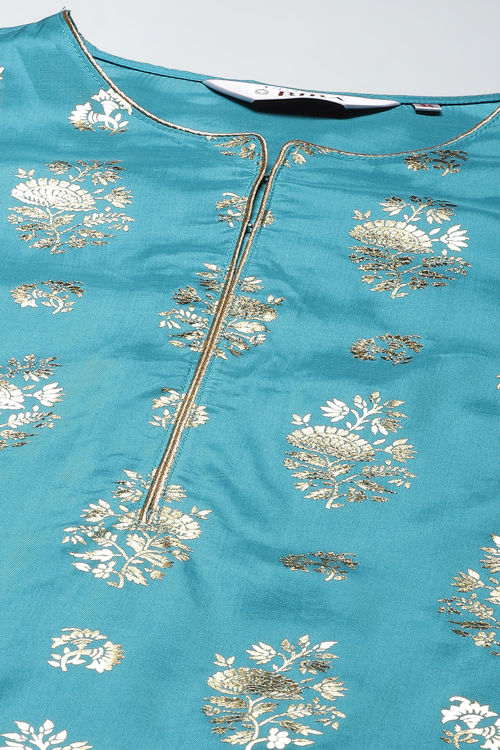 Teal Straight Viscose Kurta image number 1