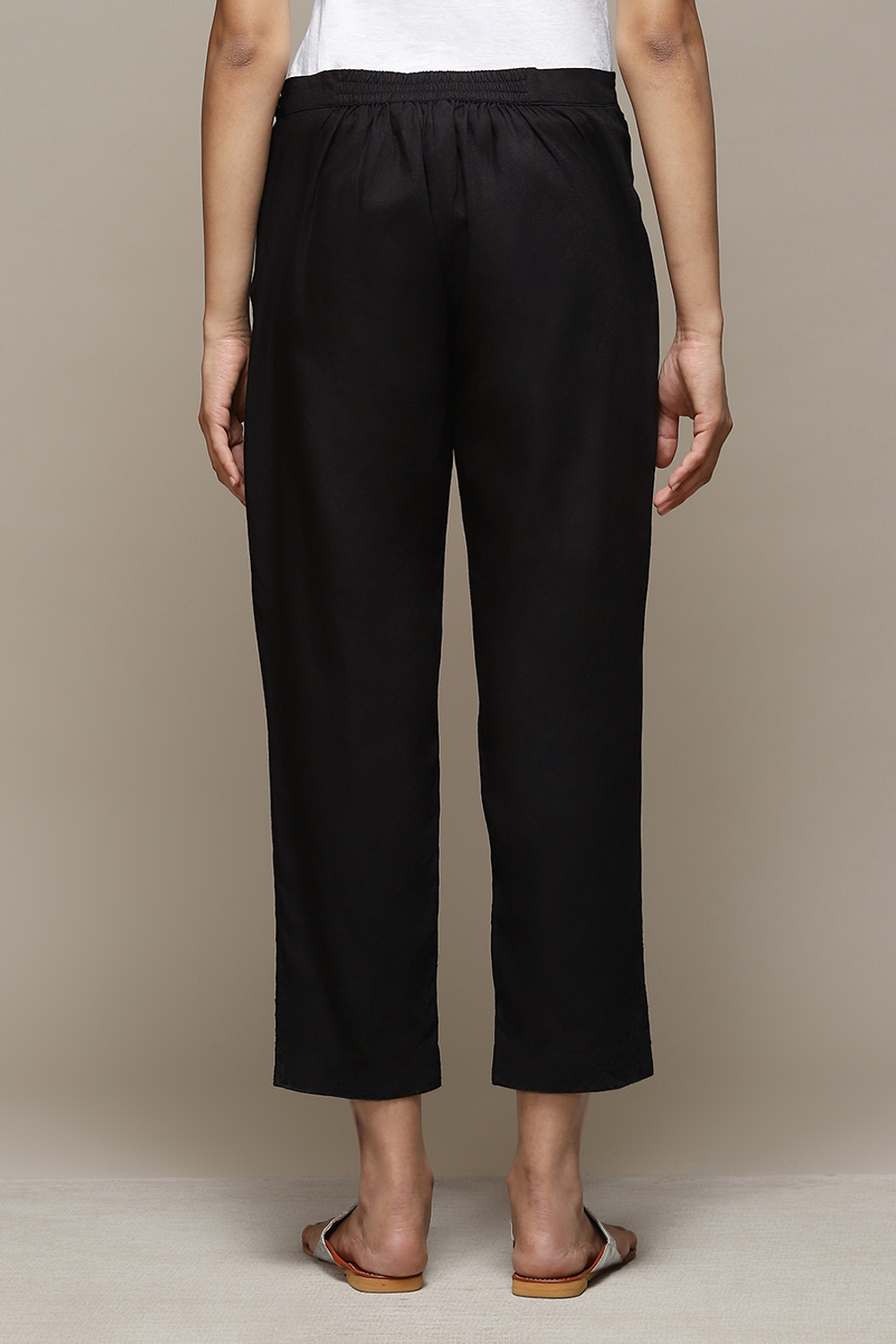 Black Cotton Slim Pant image number 4