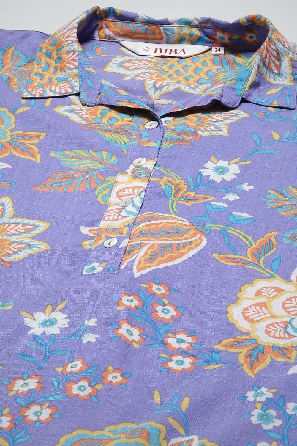 Purple Rayon Straight Printed Kurta image number 5