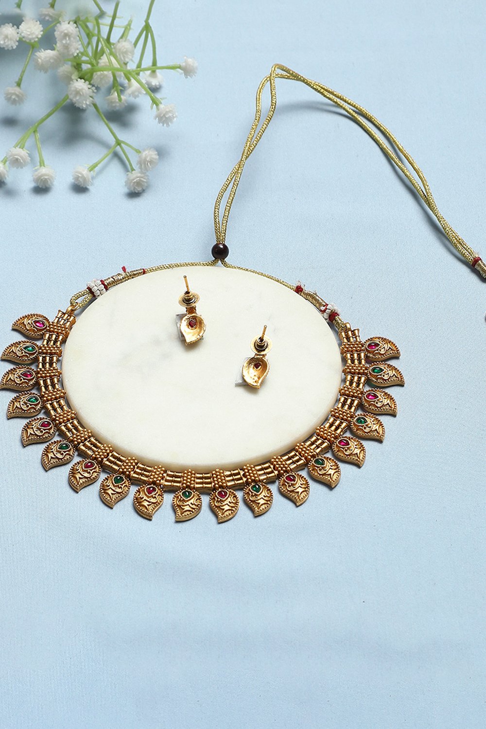 Red Green Alloy Necklace Set image number 2