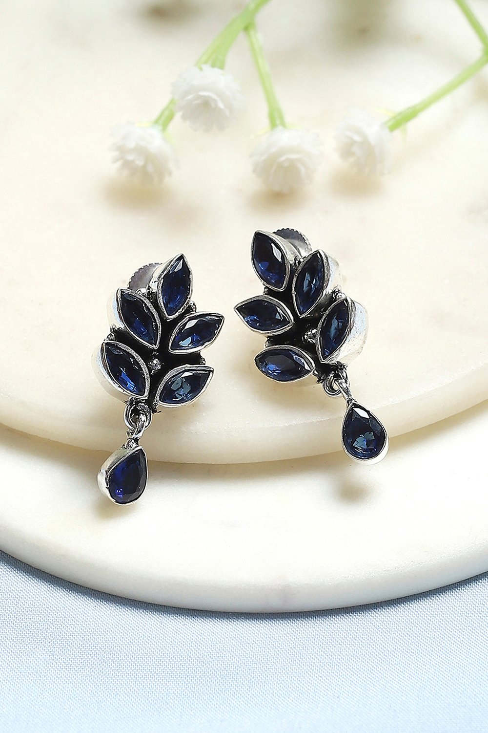 Navy Brass Drop & Danglers image number 0