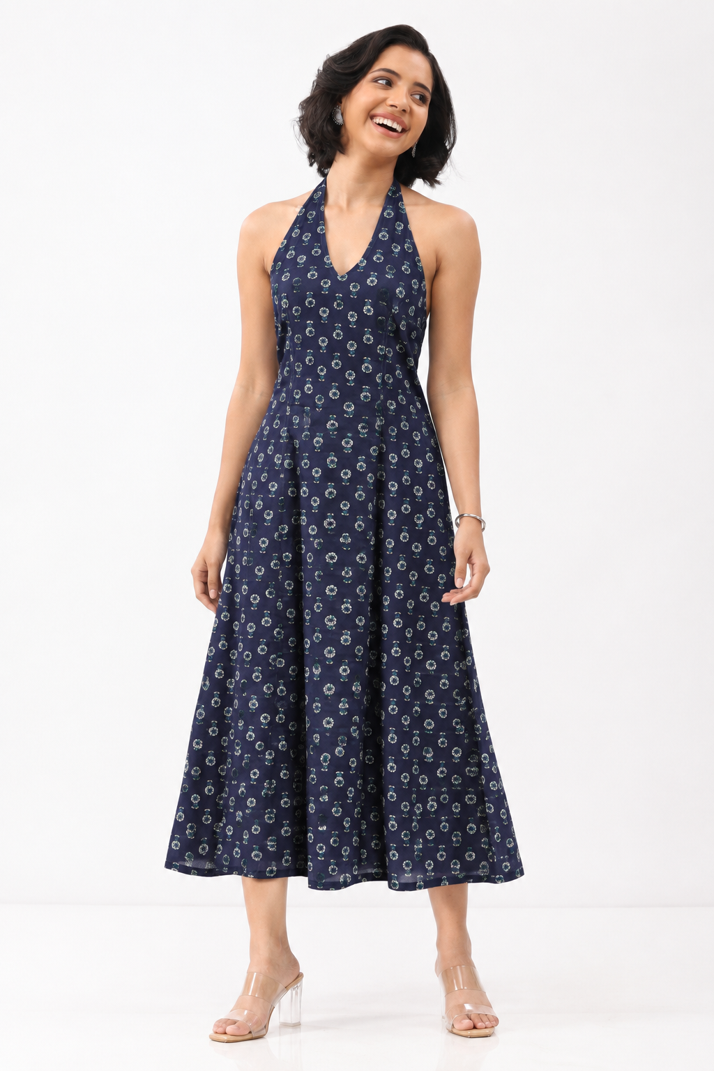 Blue Cotton Kalidar Dress image number 5