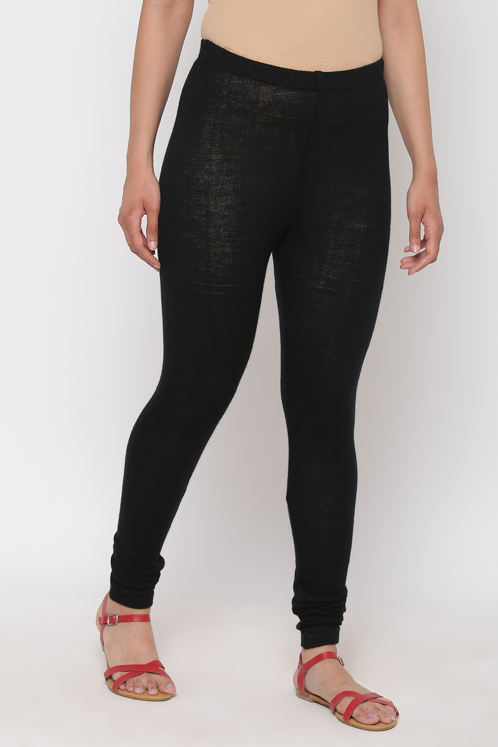 Black Woolen Leggings image number 3