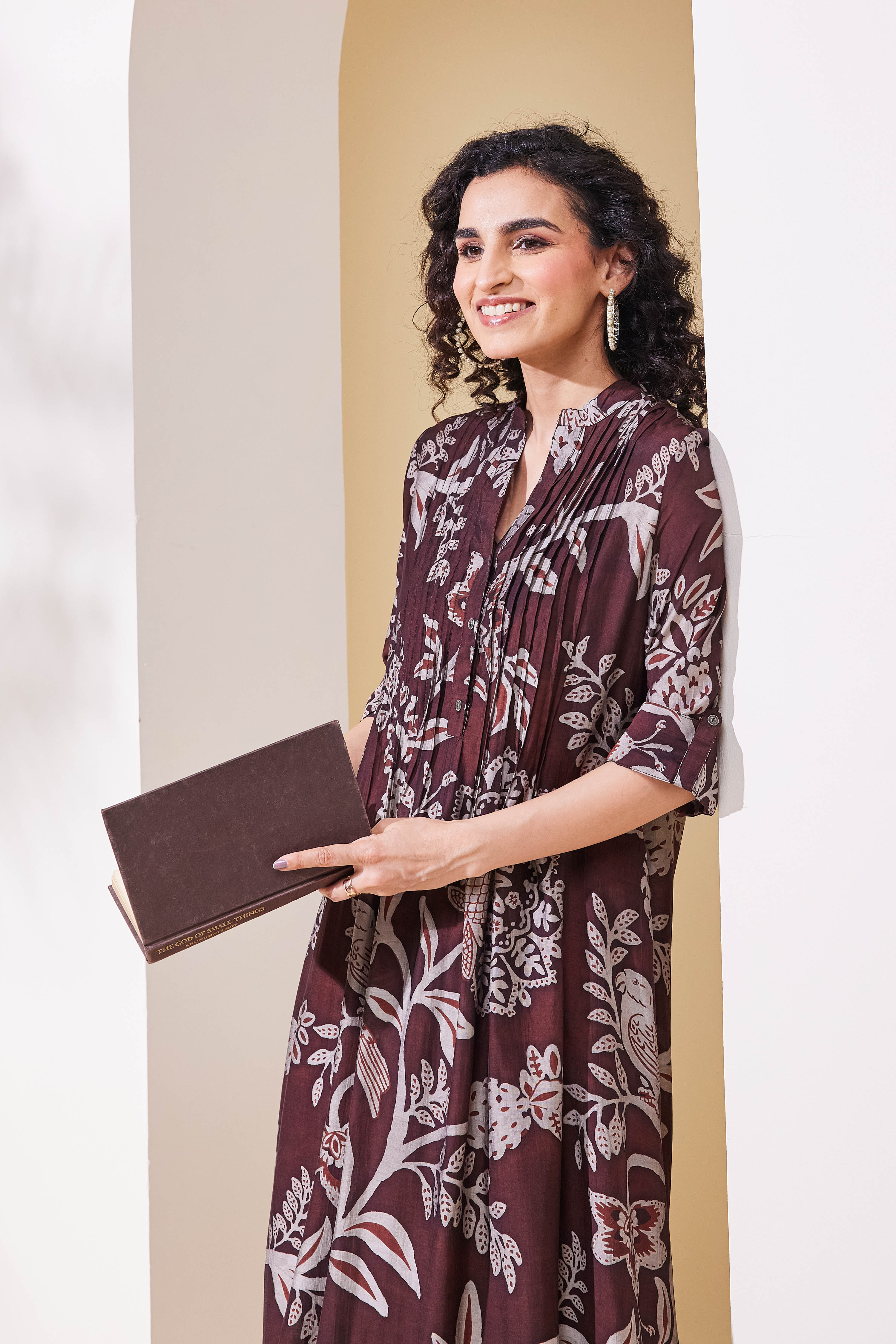 Brown Viscose Blend Straight Kurta image number 5