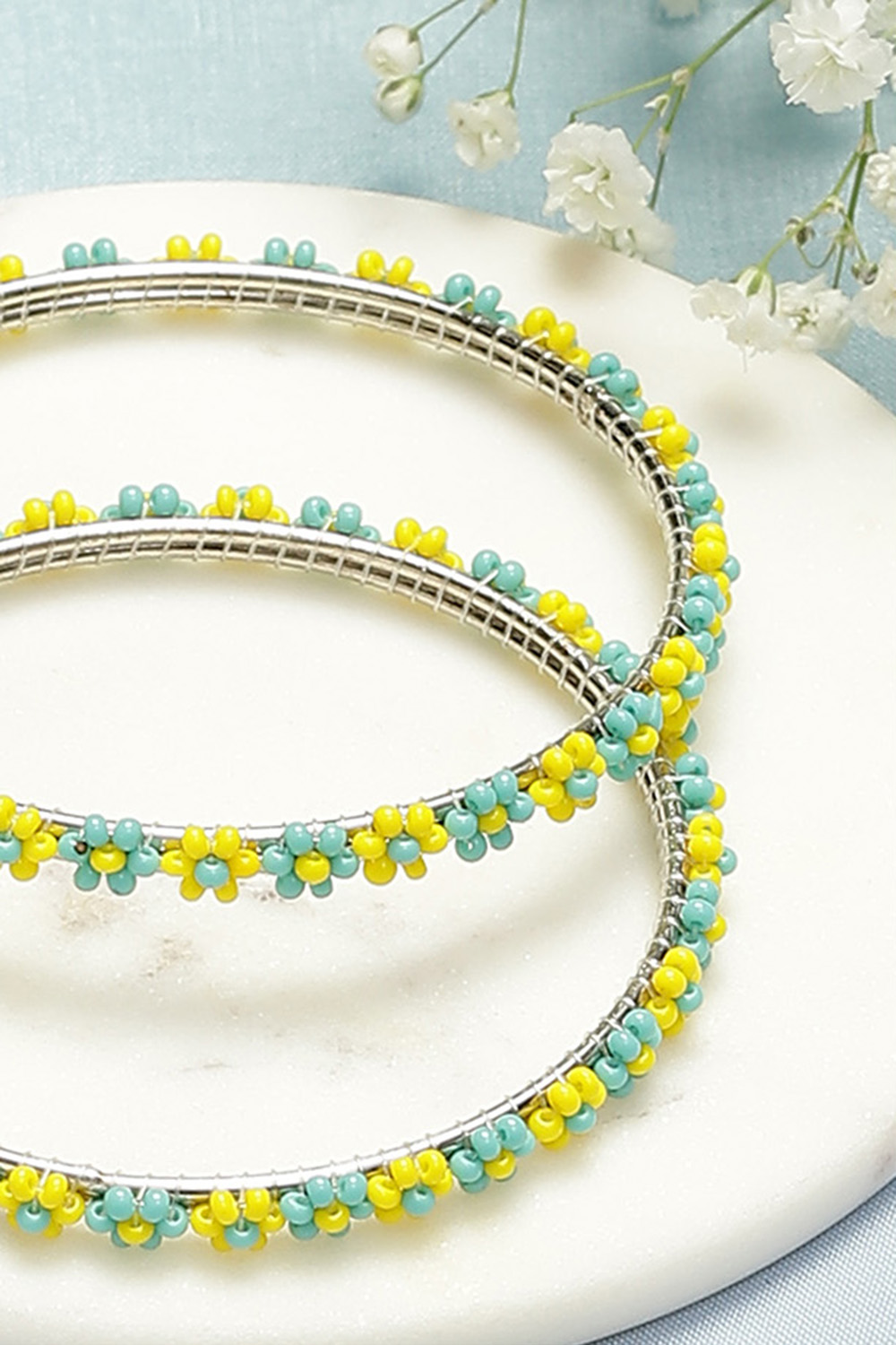 Yellow & Blue Kids Bangles image number 1