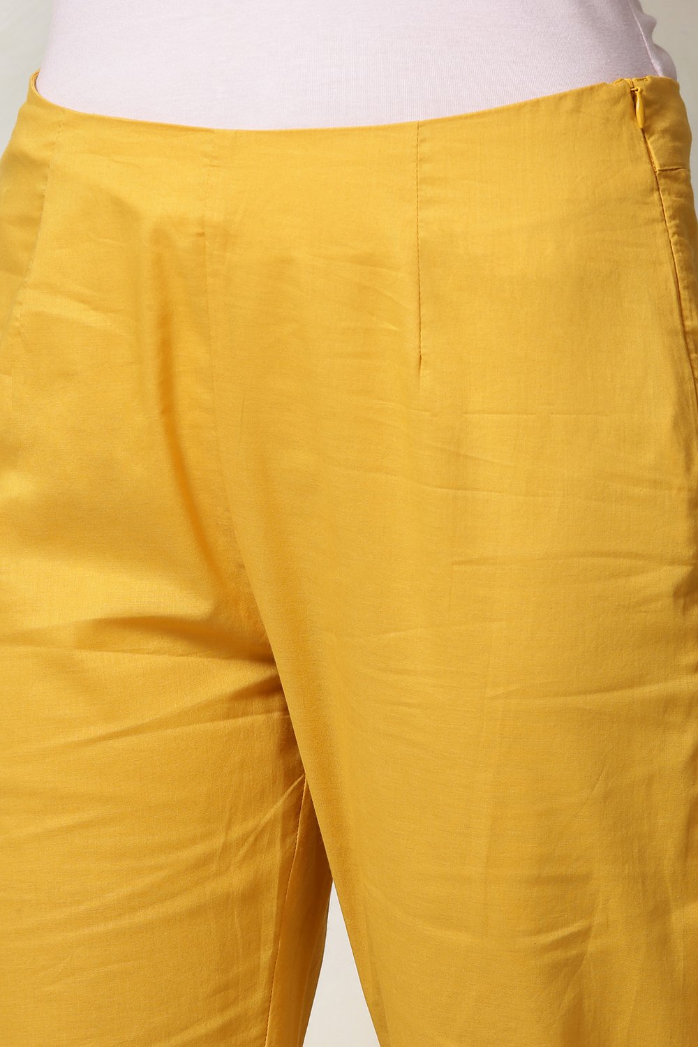 Mustard Viscose Kalidar Kurta Slim Pant Suit Set image number 3