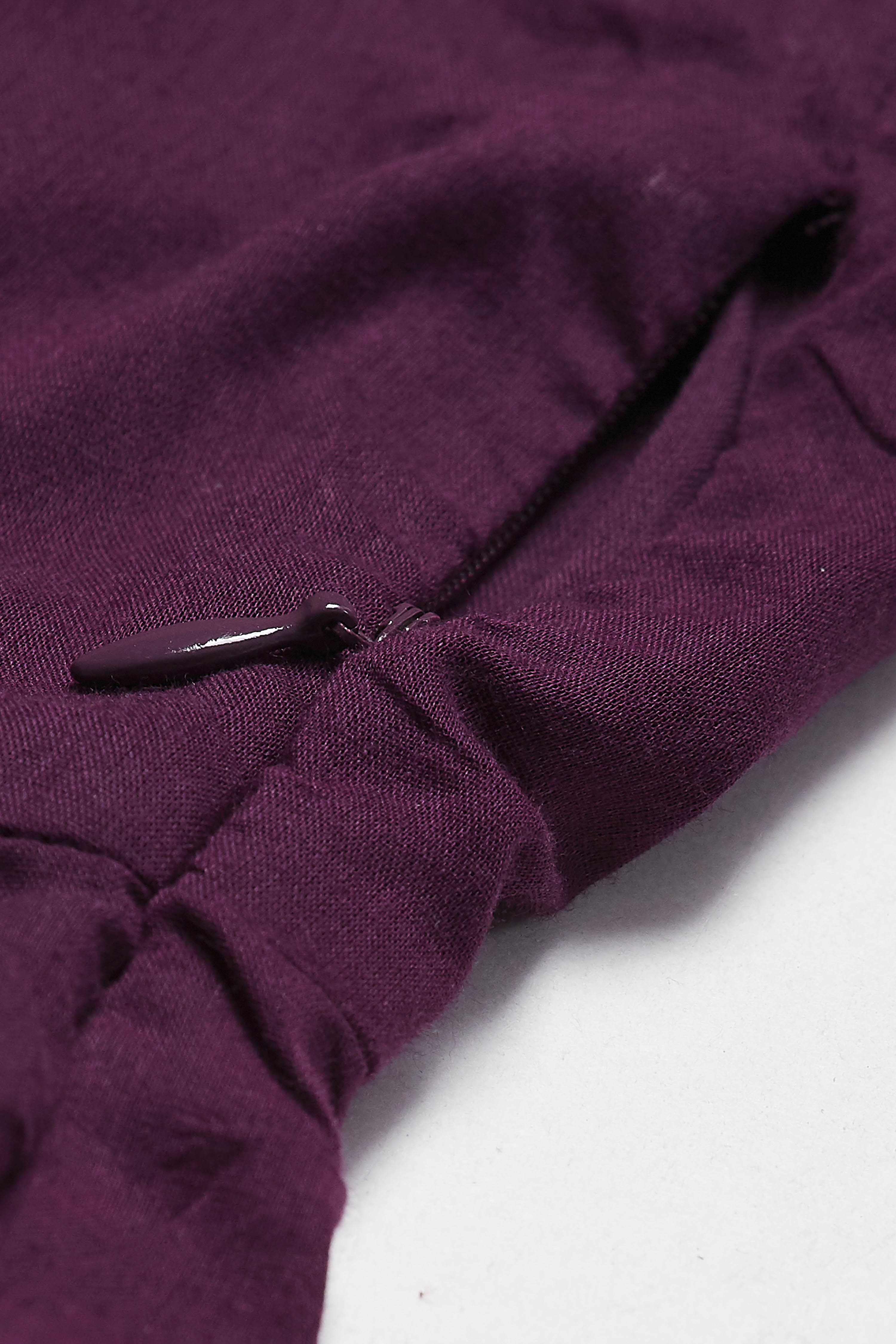 Purple Cotton Silk Kalidar Dress image number 8