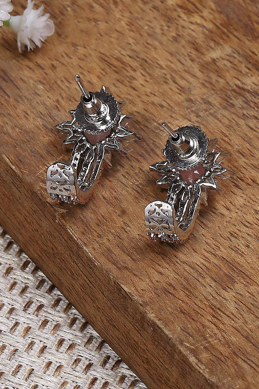 Light Pink Brass Huggies image number 2