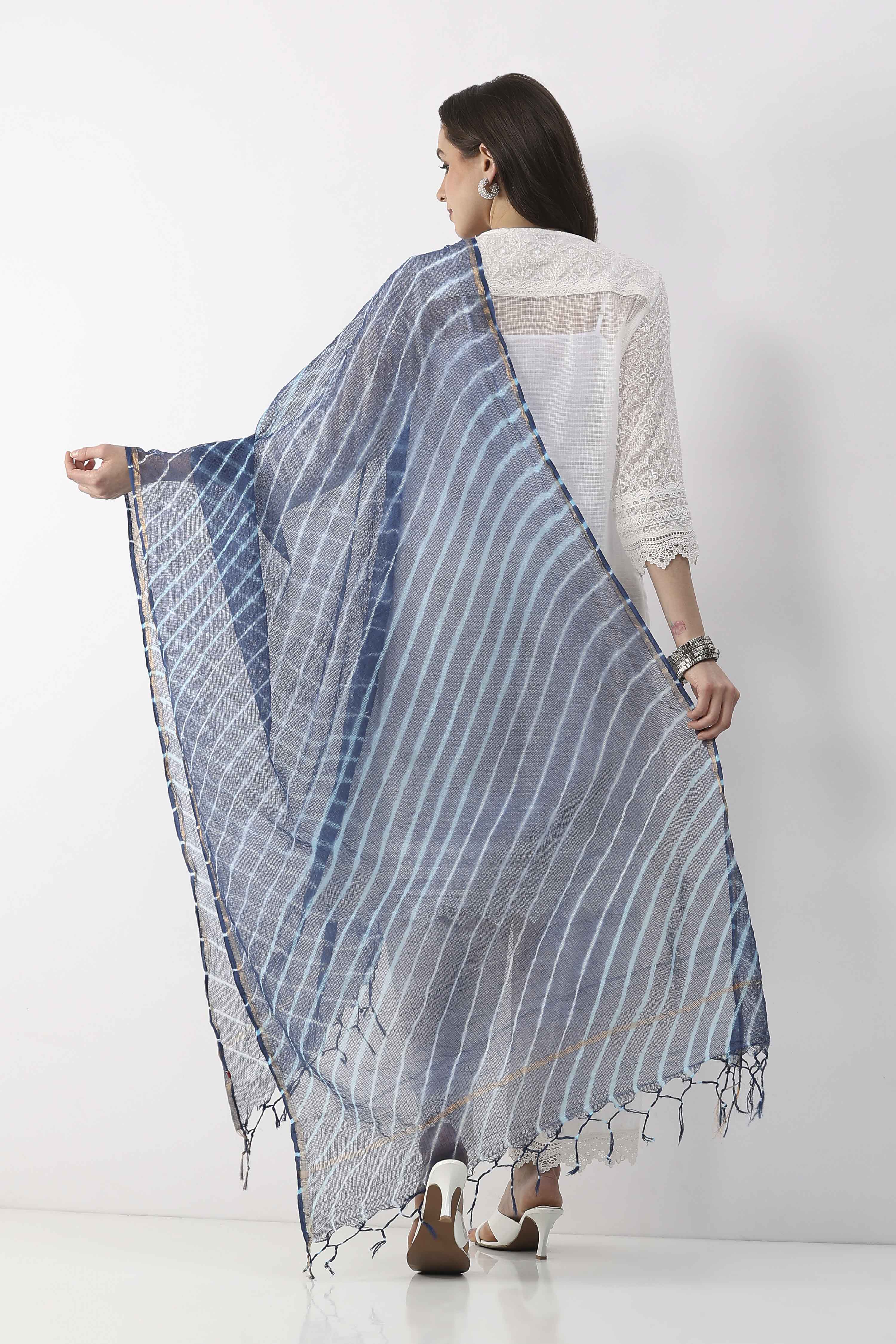 Blue  Na Dupatta image number 2