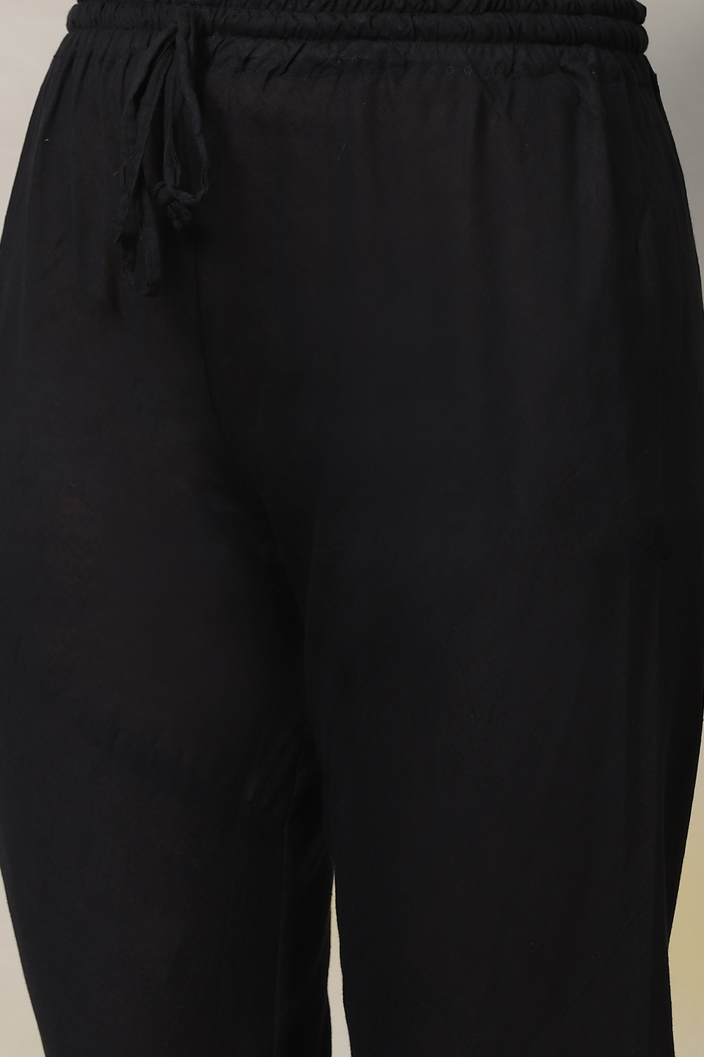 Black Cotton Silk Easy Stitch Suit Set image number 3
