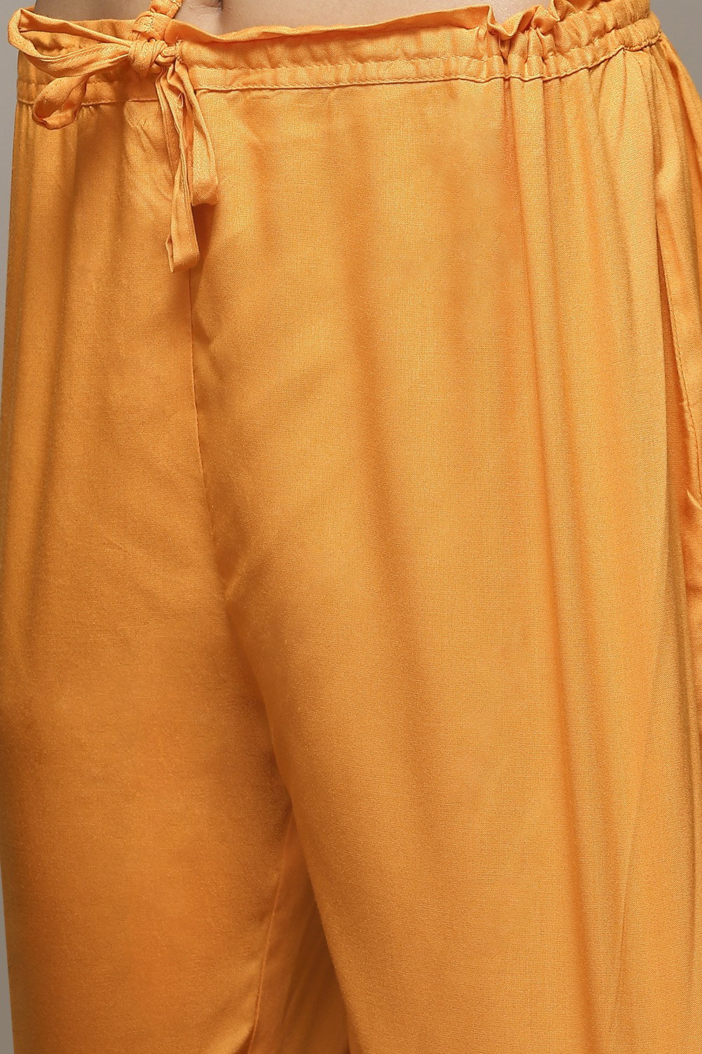 Orange Cotton Blend Straight Kurta Palazzo Suit Set image number 2