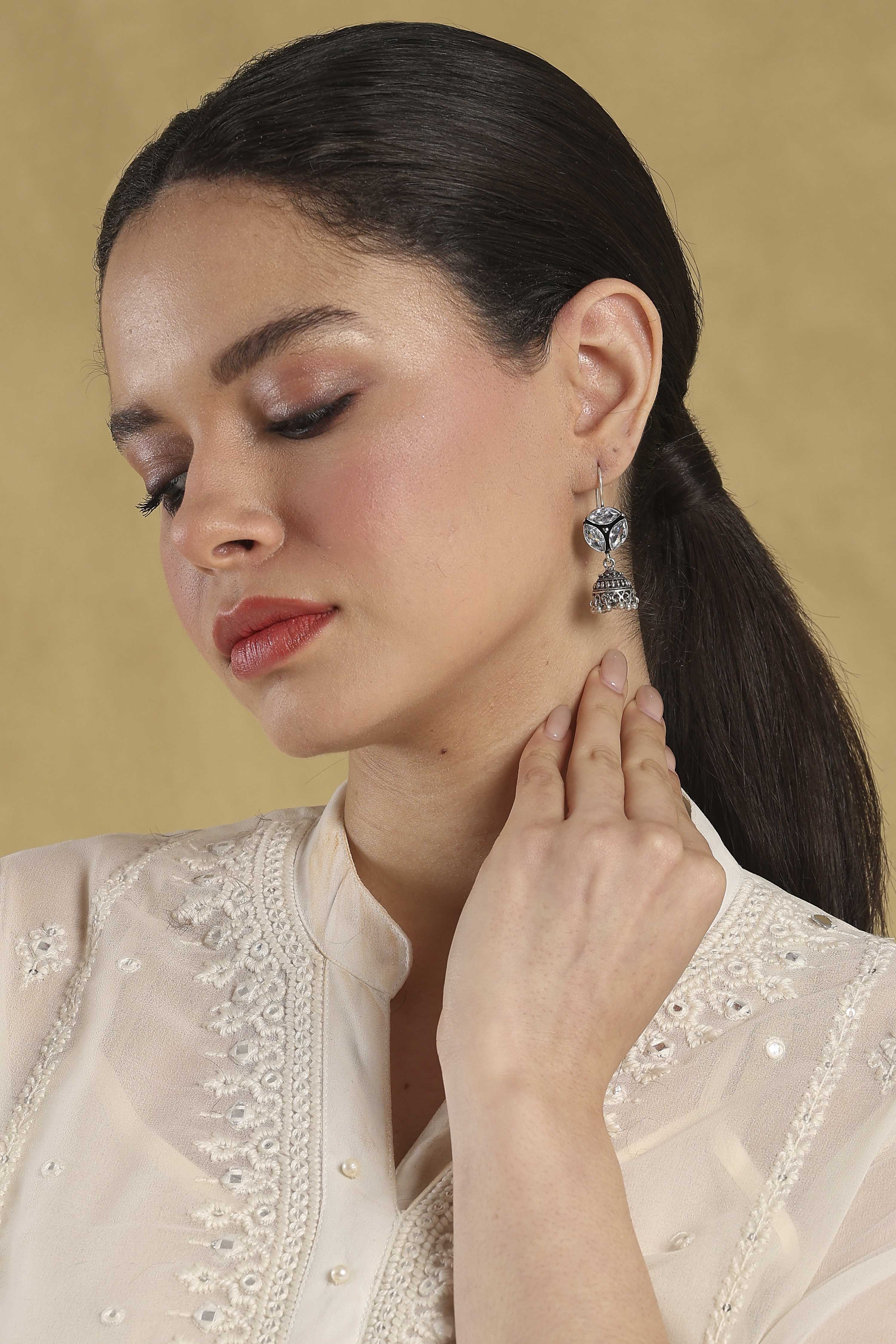 Off White Brass Drop & Danglers image number 3