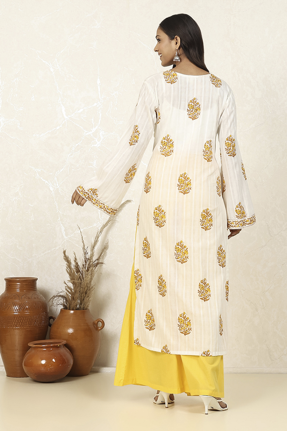 Red Cotton Hand Block Print Unstitched Suit Set image number 5