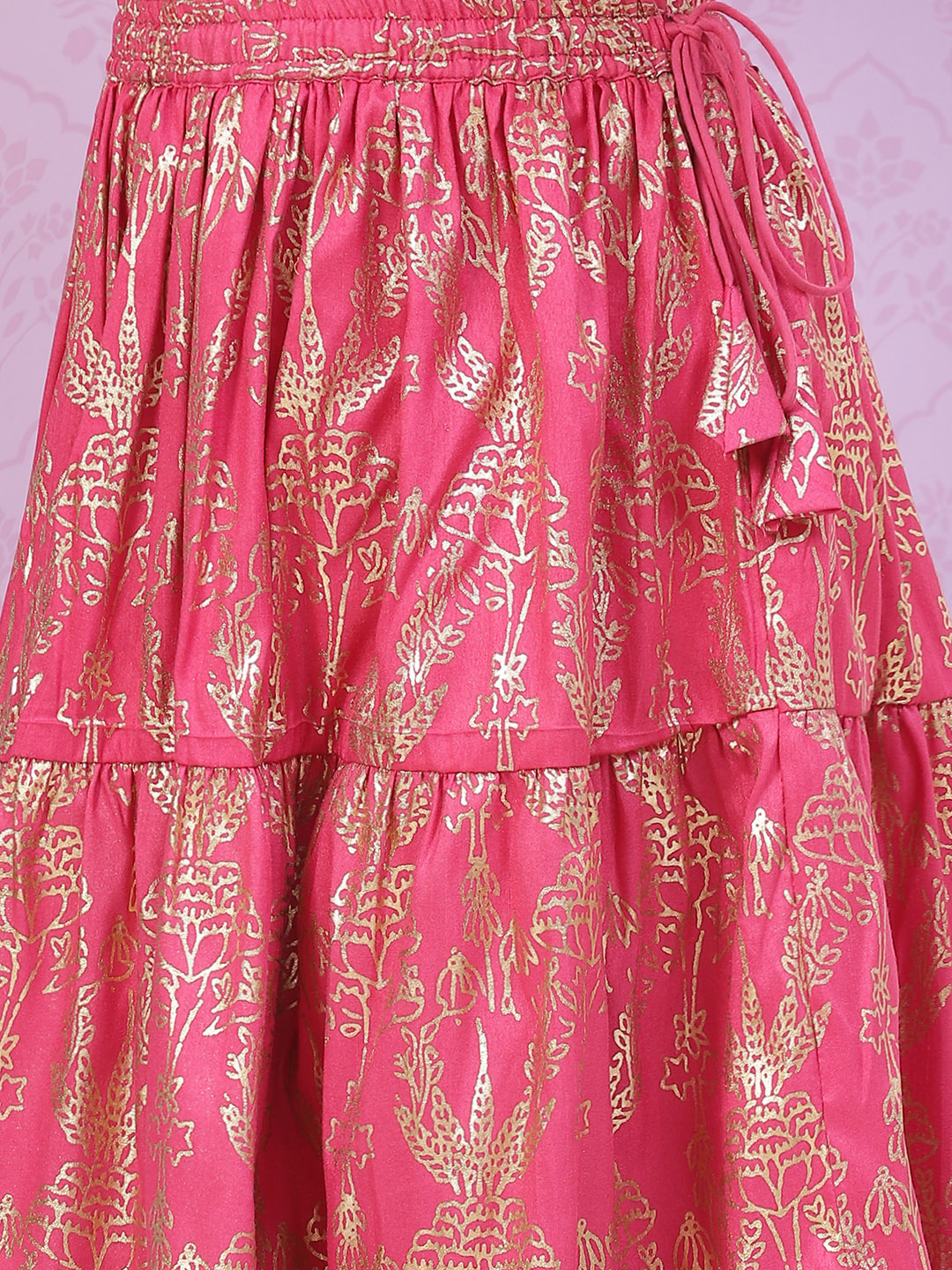 Pink Art Silk Lehenga Set image number 2