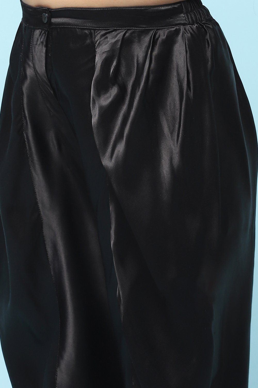 Black Viscose Solid Herem Dhoti image number 5