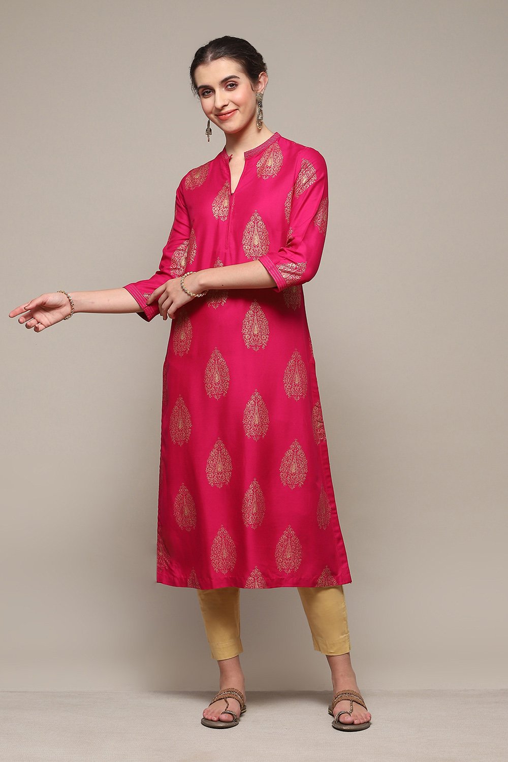 Bery LIVA Straight Printed Kurta image number 0