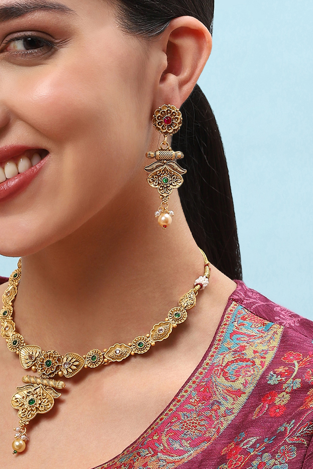 gold brass necklace