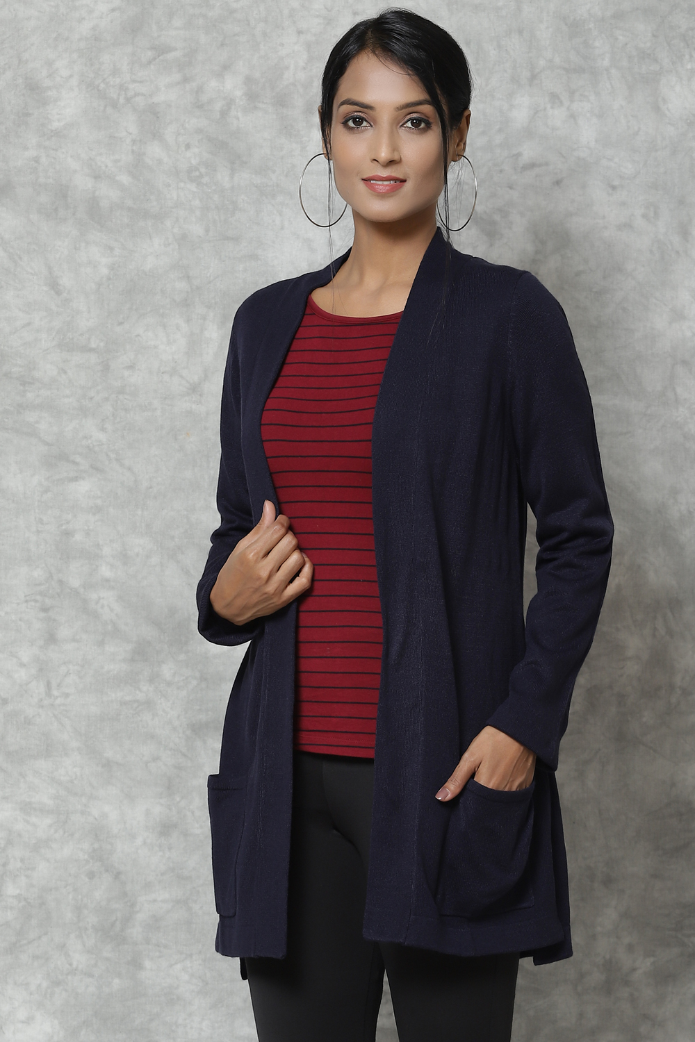 Pink Berry Straight Acrylic Solid Shrug image number 2