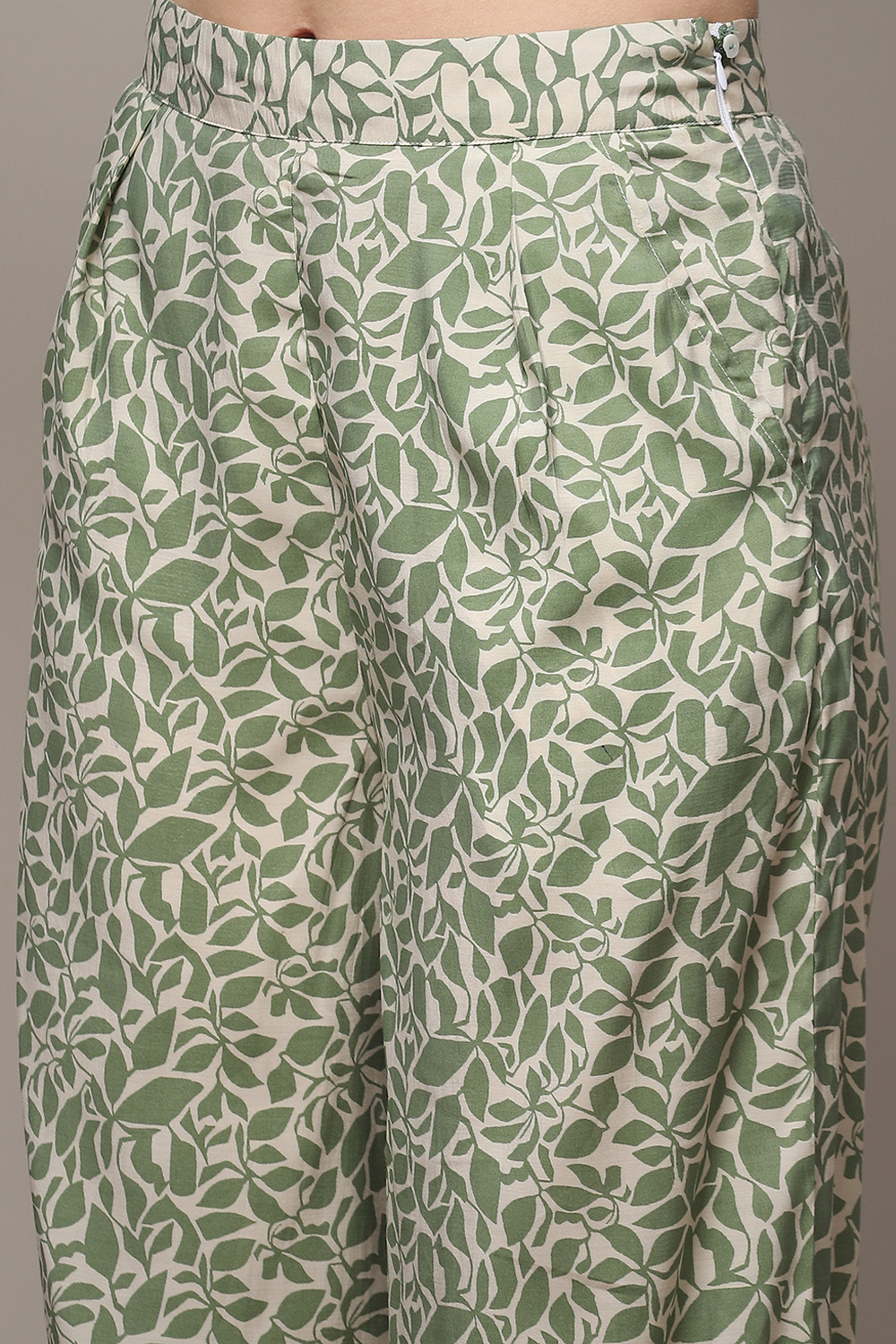 Sage Green Viscose Straight Printed 2 Piece Set image number 6