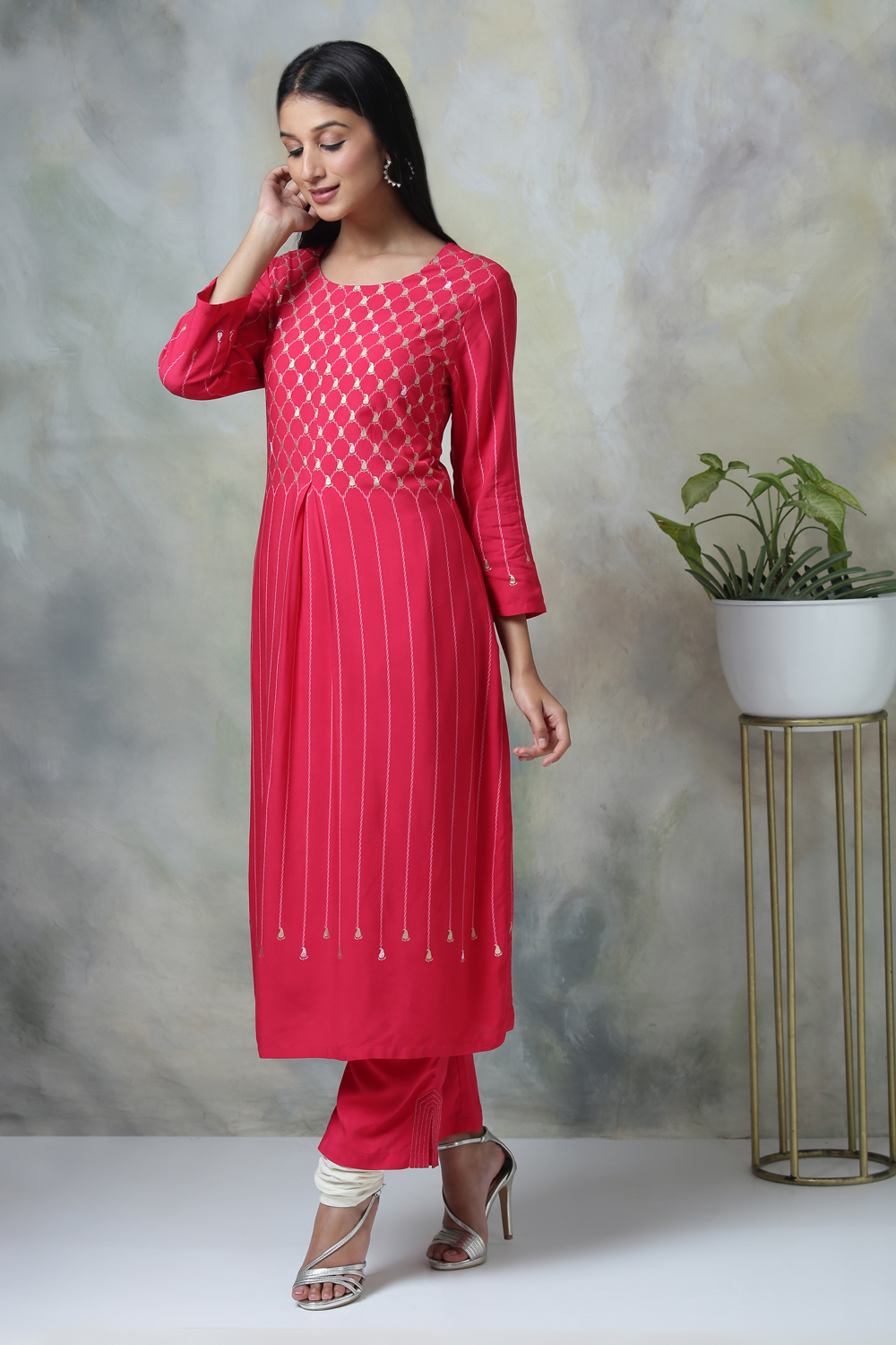Blue Rayon Straight Kurta Pants Set image number 5