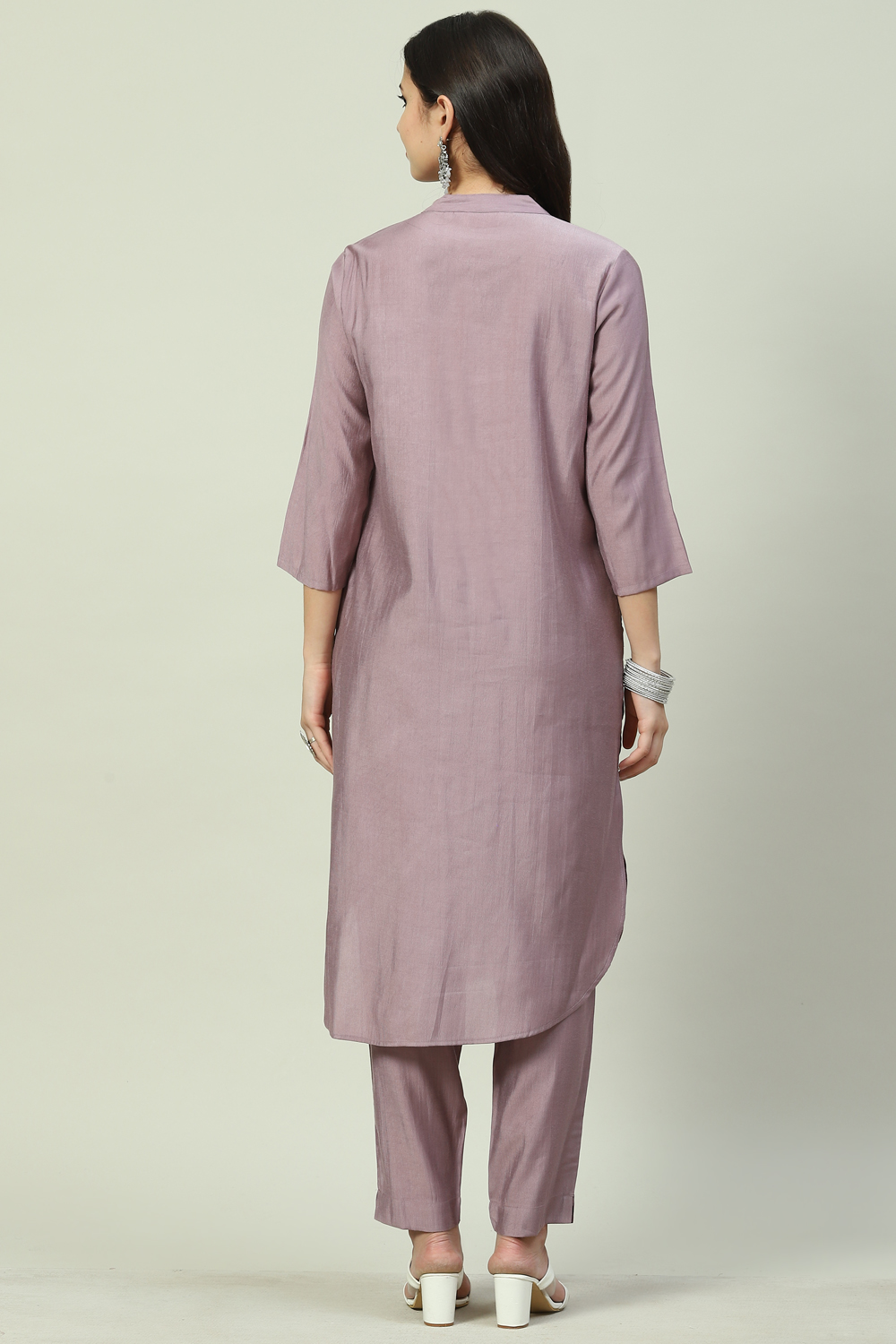Mustard Poly Viscose Straight 2 Piece Set image number 4