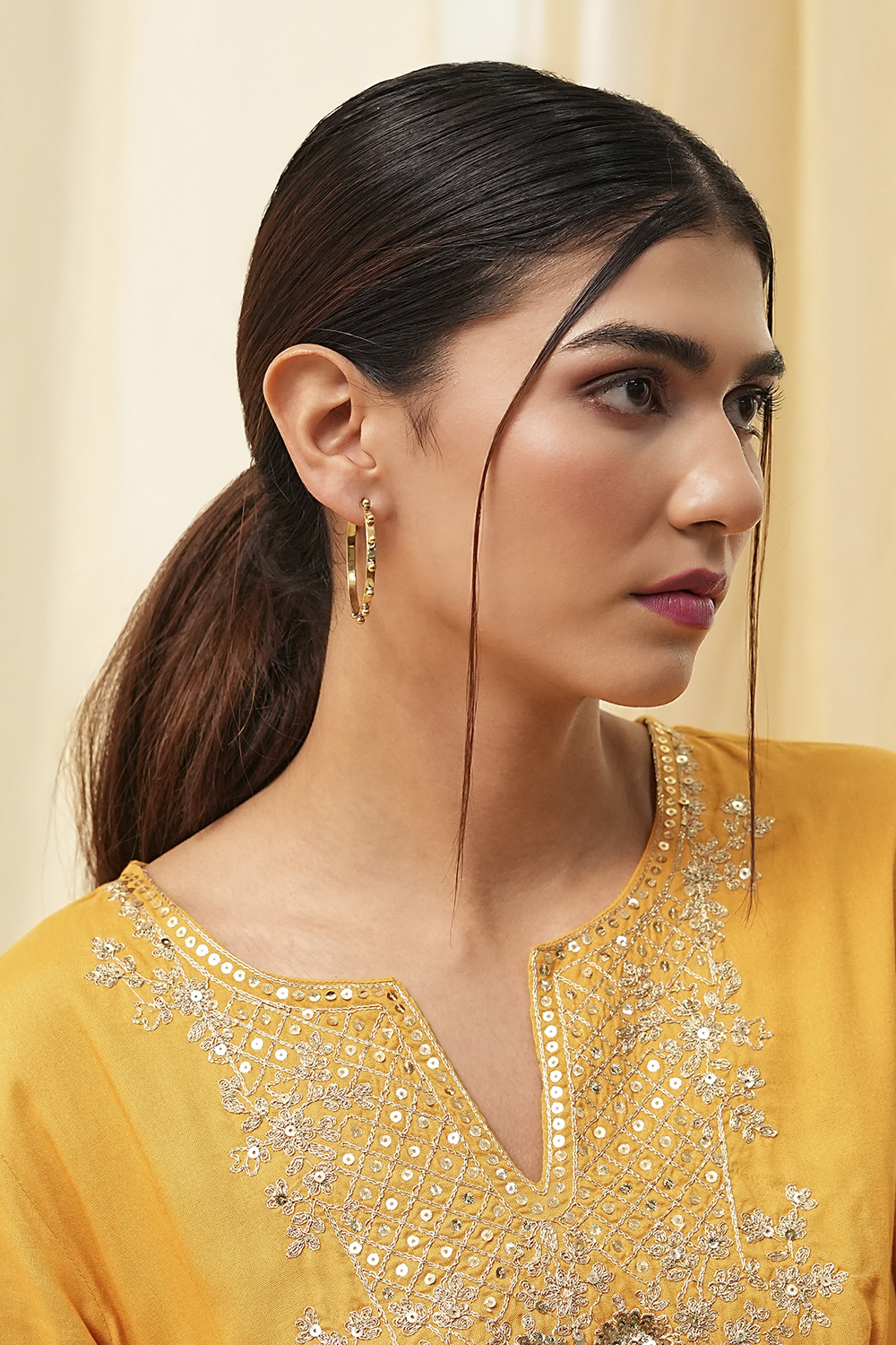 Gold Brass Hoops image number 3