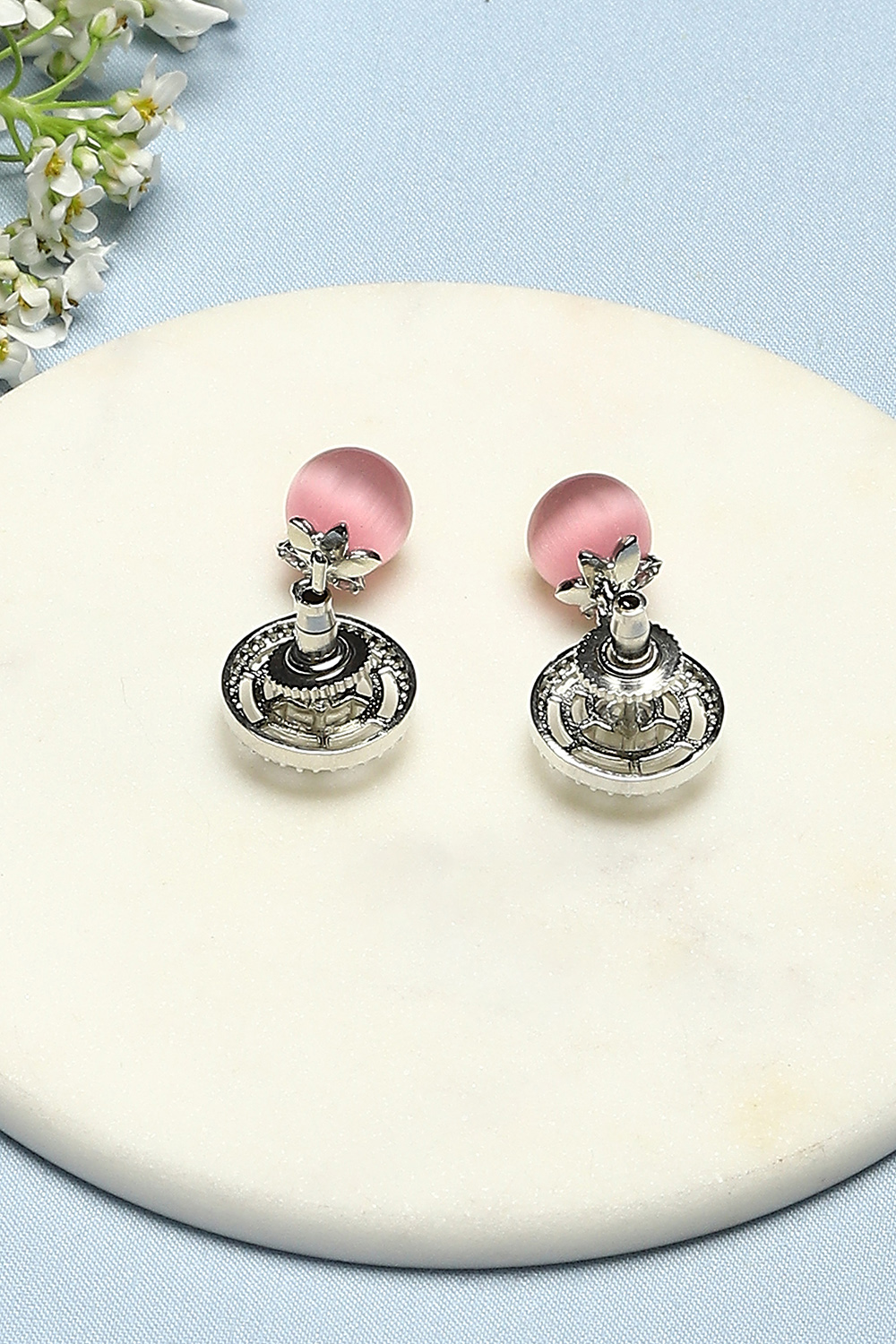 Light Pink Brass Earrings image number 2